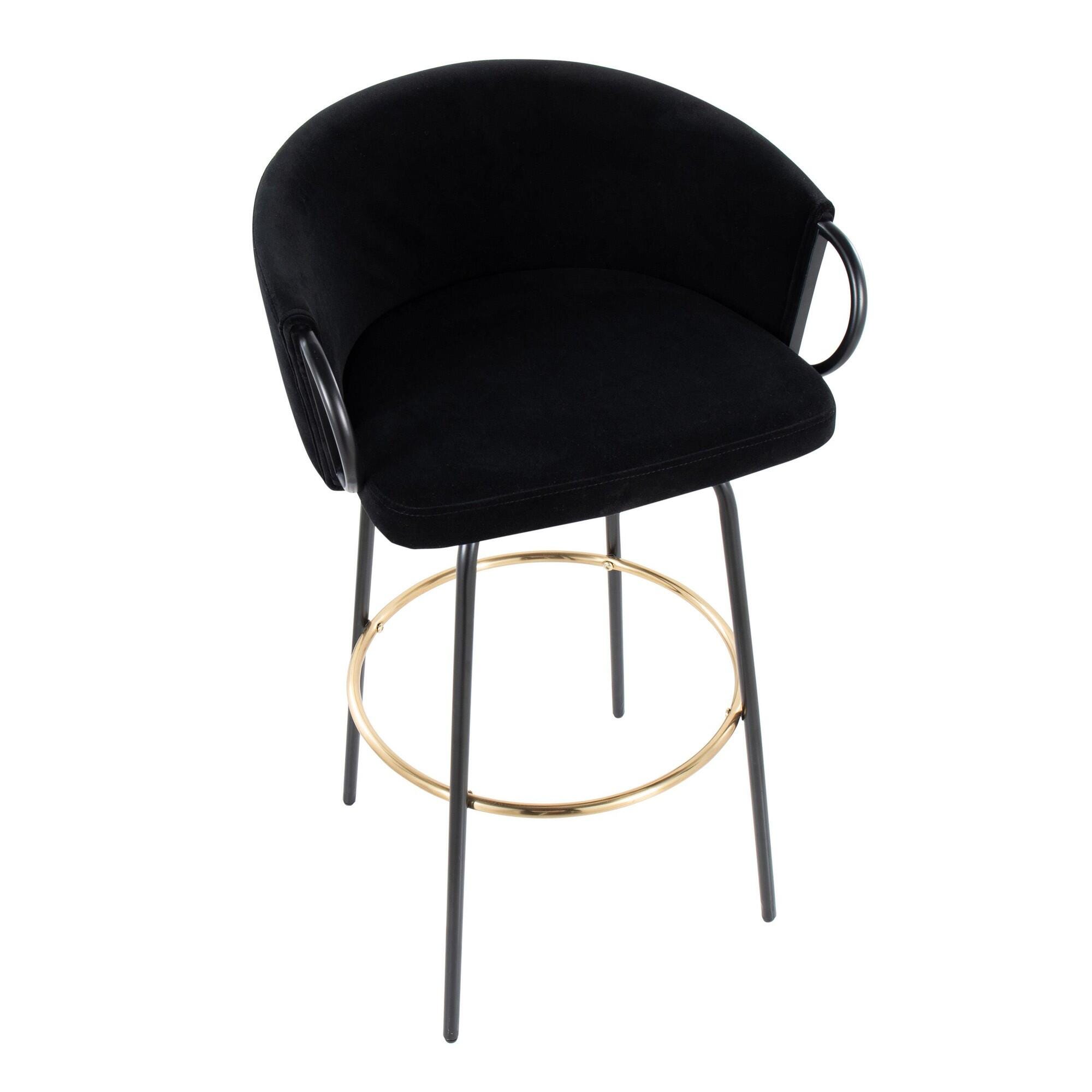 LumiSource Claire Barstool (Set of 2), Black, large