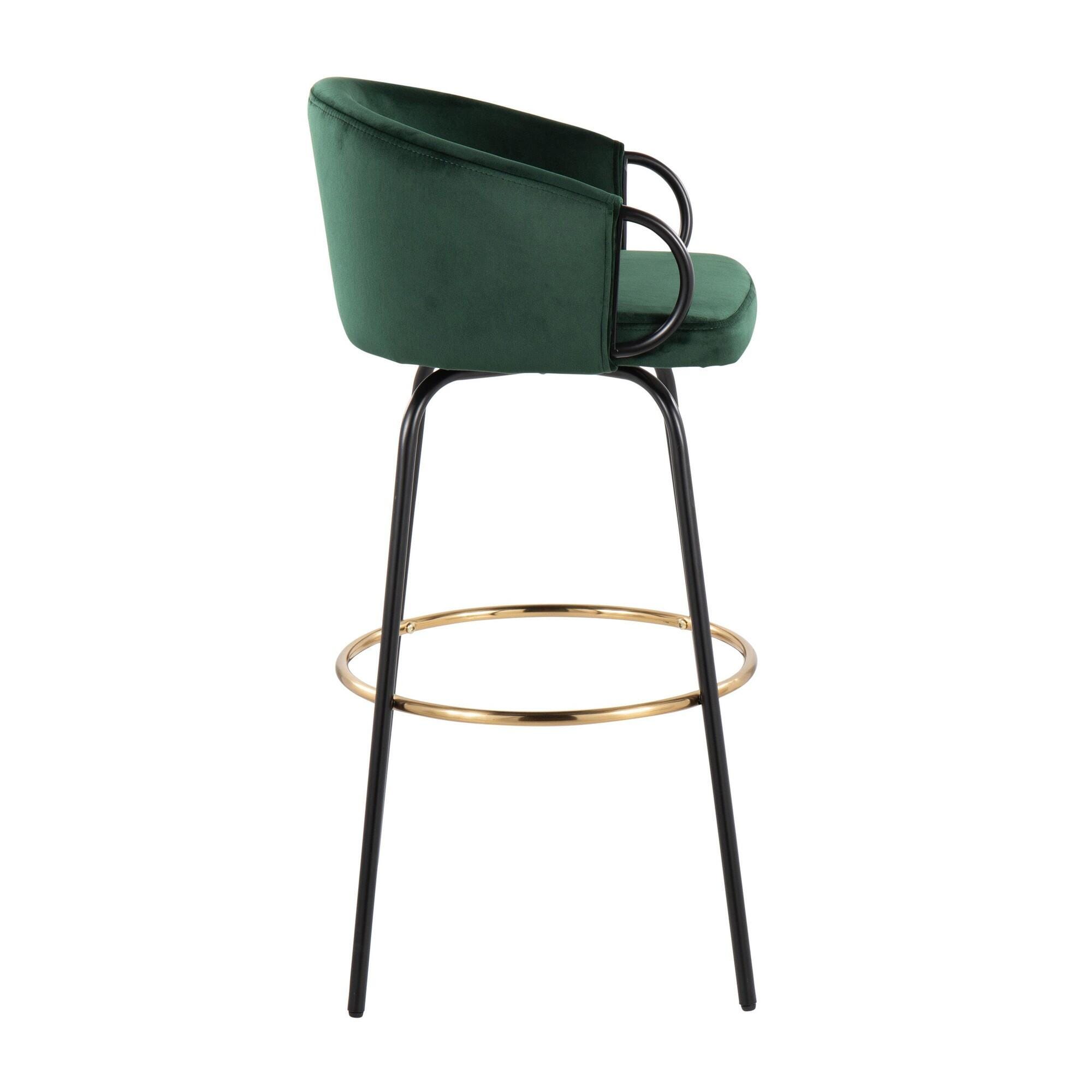LumiSource Claire Barstool (Set of 2), Green, large