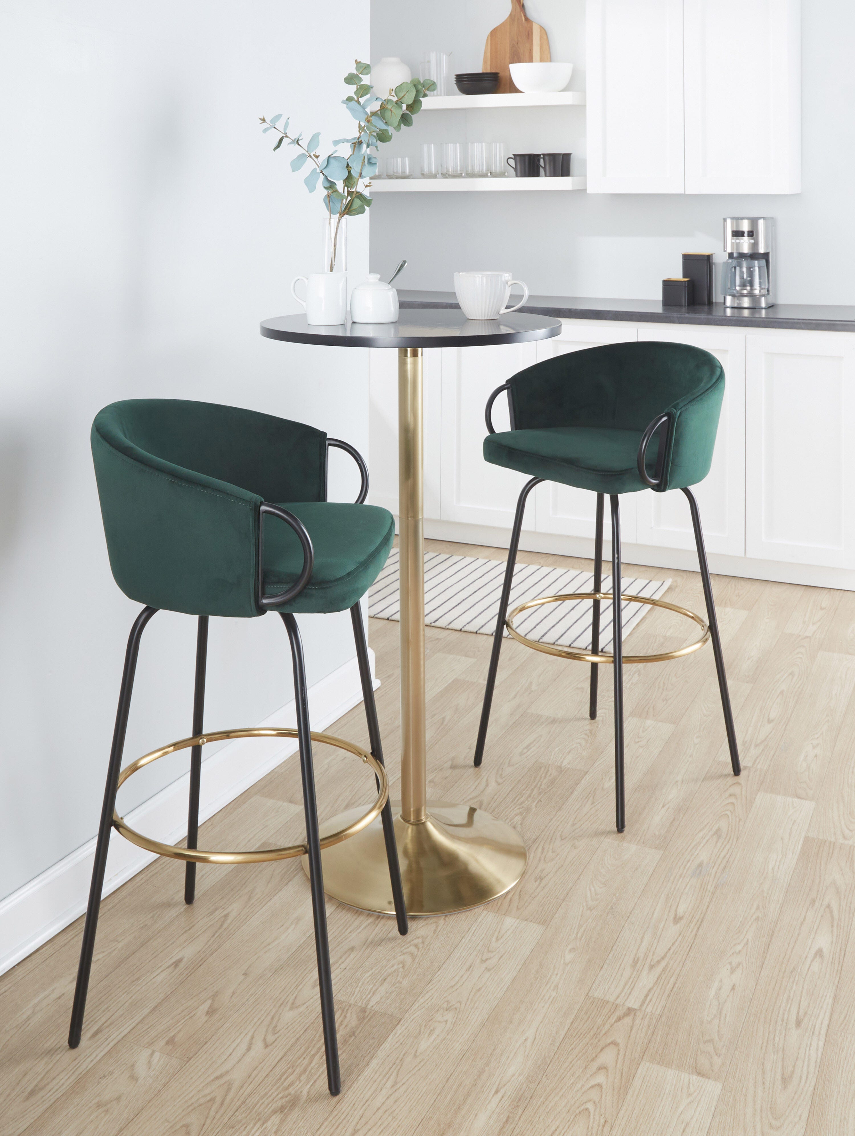 LumiSource Claire Barstool (Set of 2), Green, large