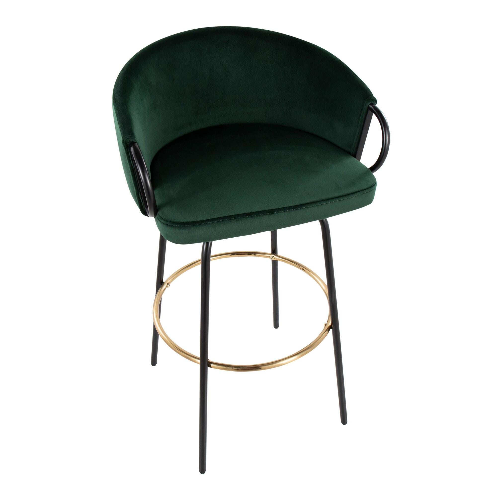 LumiSource Claire Barstool (Set of 2), Green, large