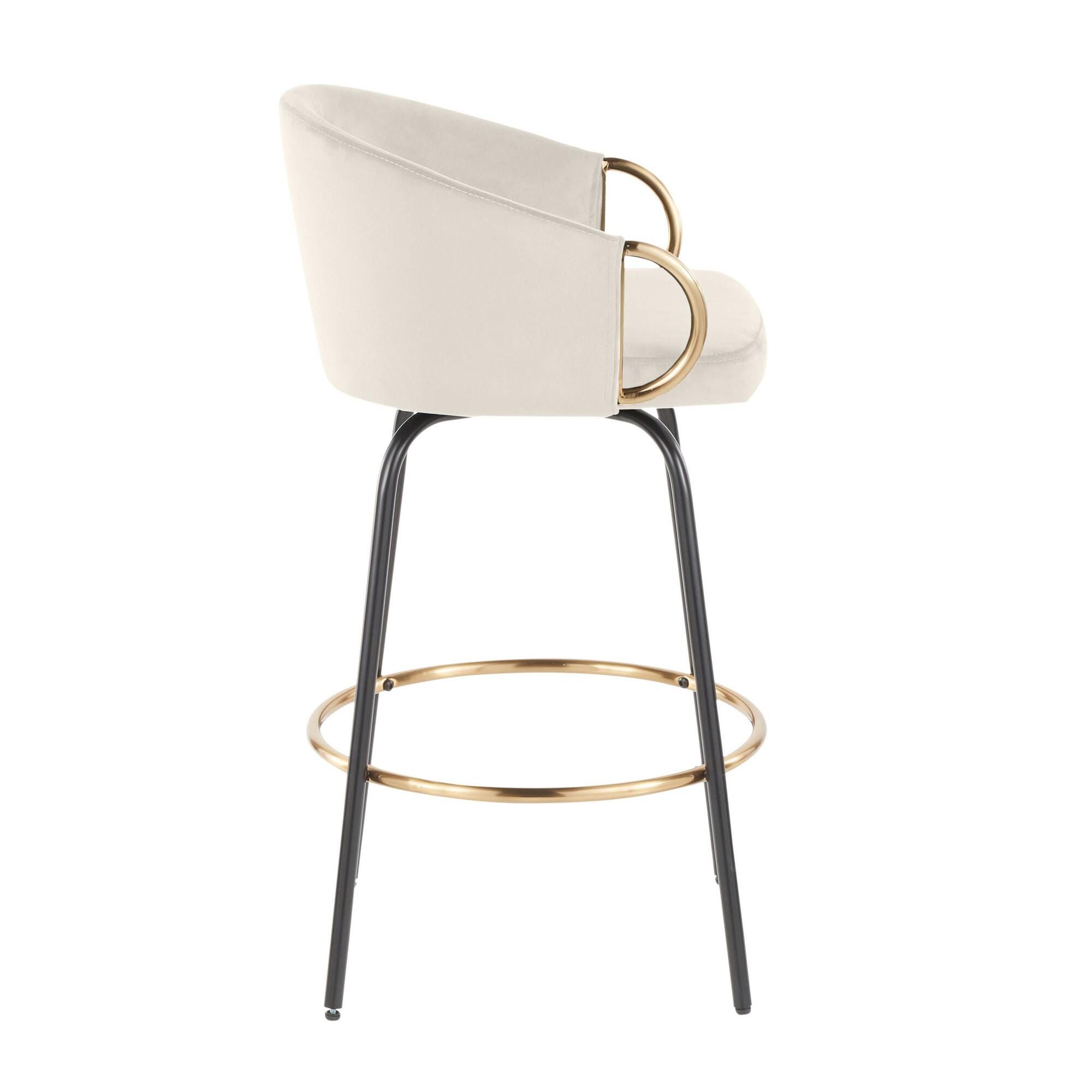 LumiSource Claire Counter Stool (Set of 2), Cream, large
