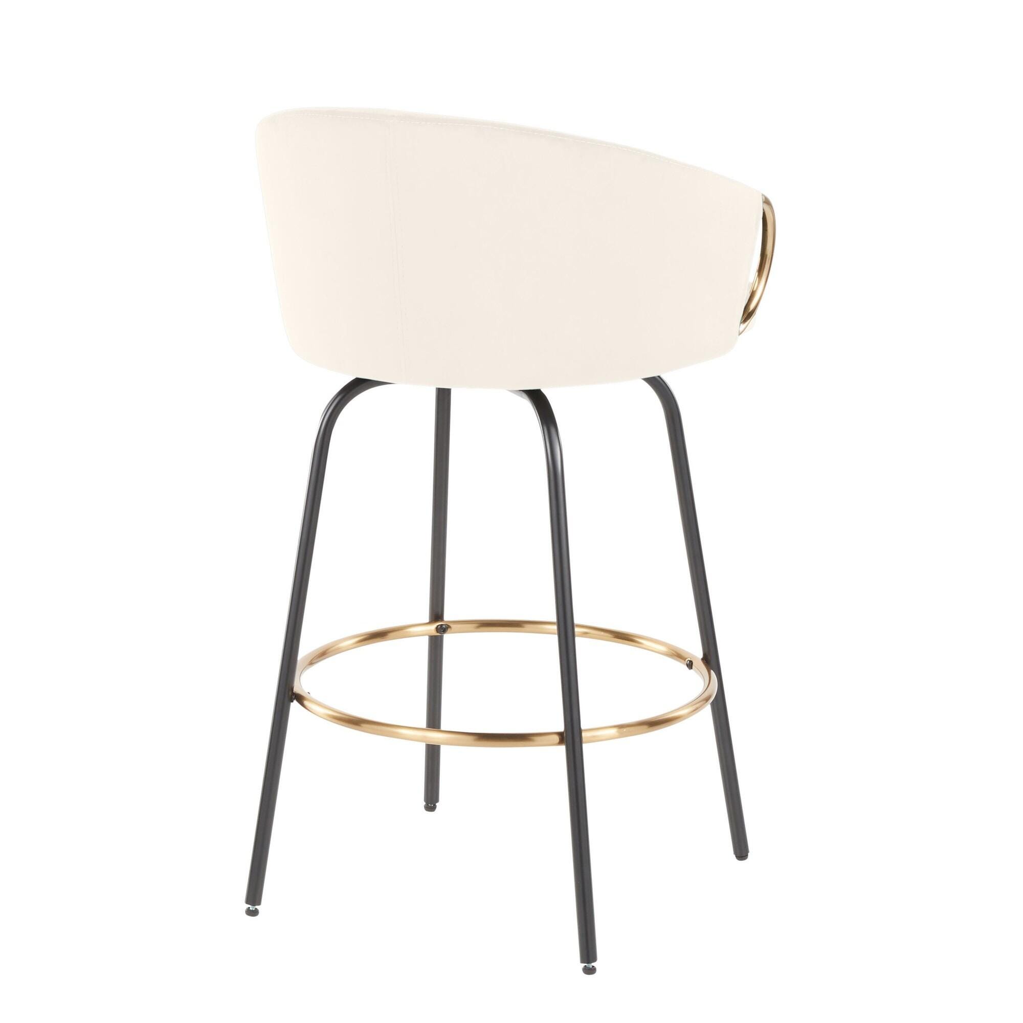 LumiSource Claire Counter Stool (Set of 2), Cream, large