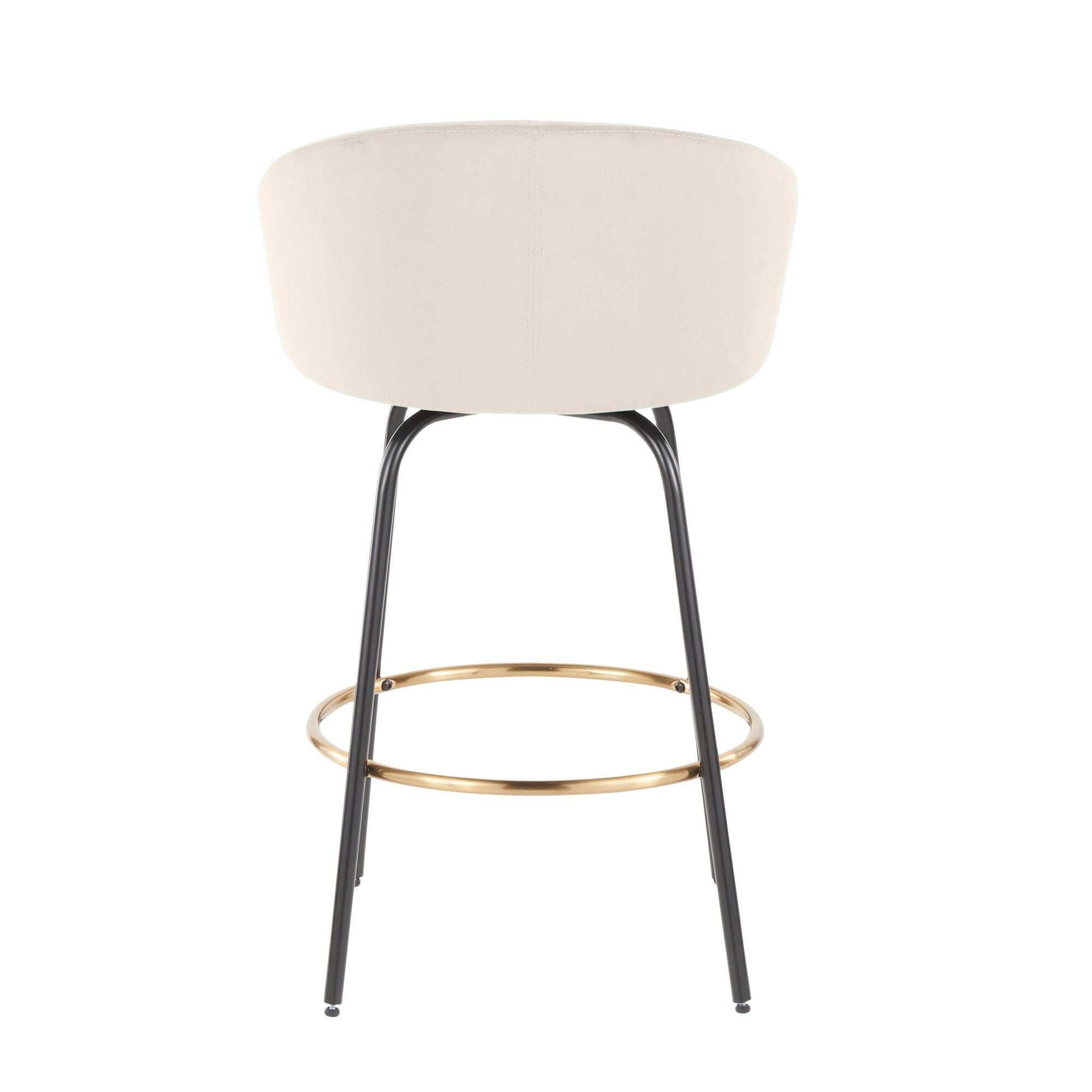 LumiSource Claire Counter Stool (Set of 2), Cream, large