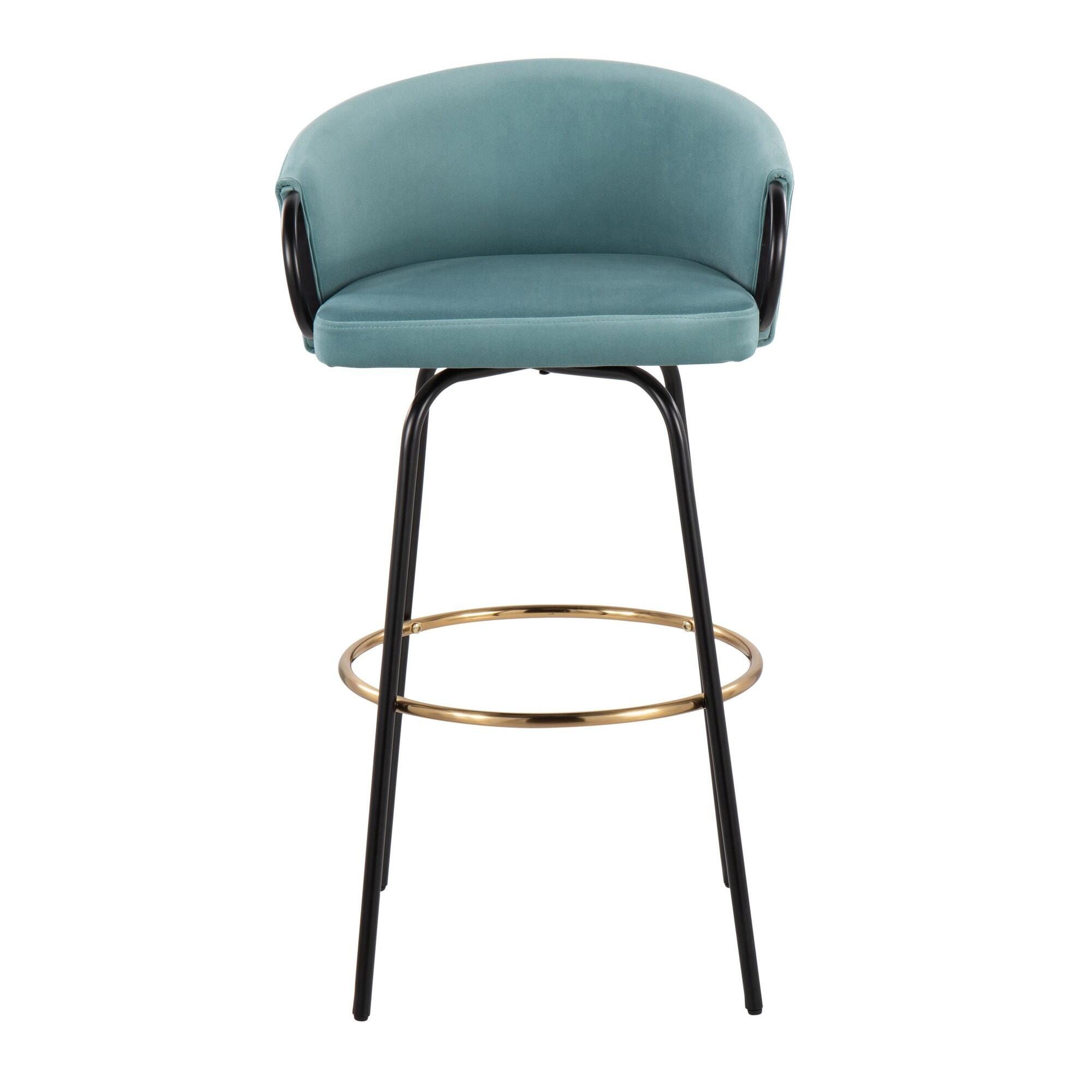 LumiSource Claire Barstool (Set of 2), Blue, large