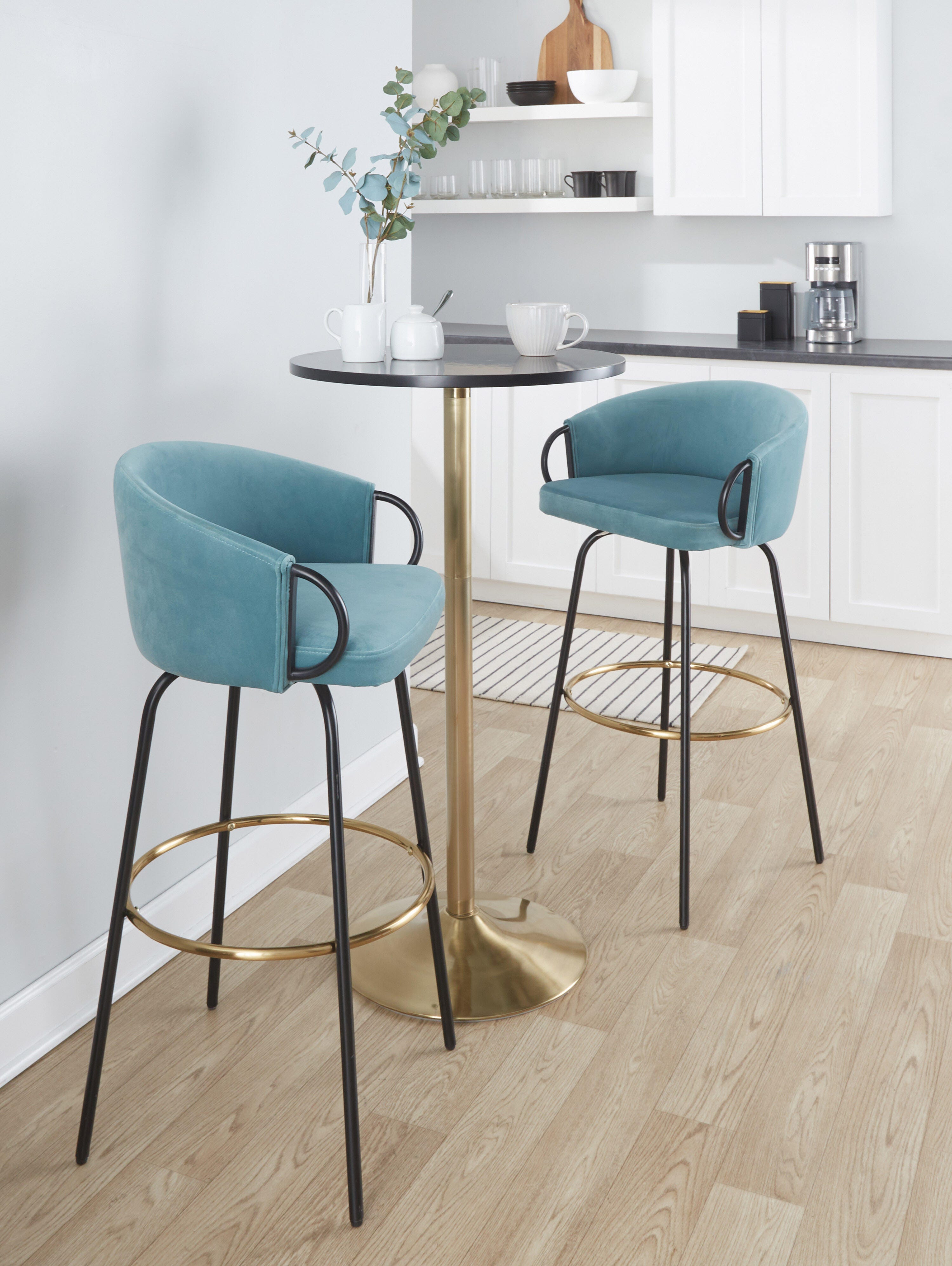 LumiSource Claire Barstool (Set of 2), Blue, large