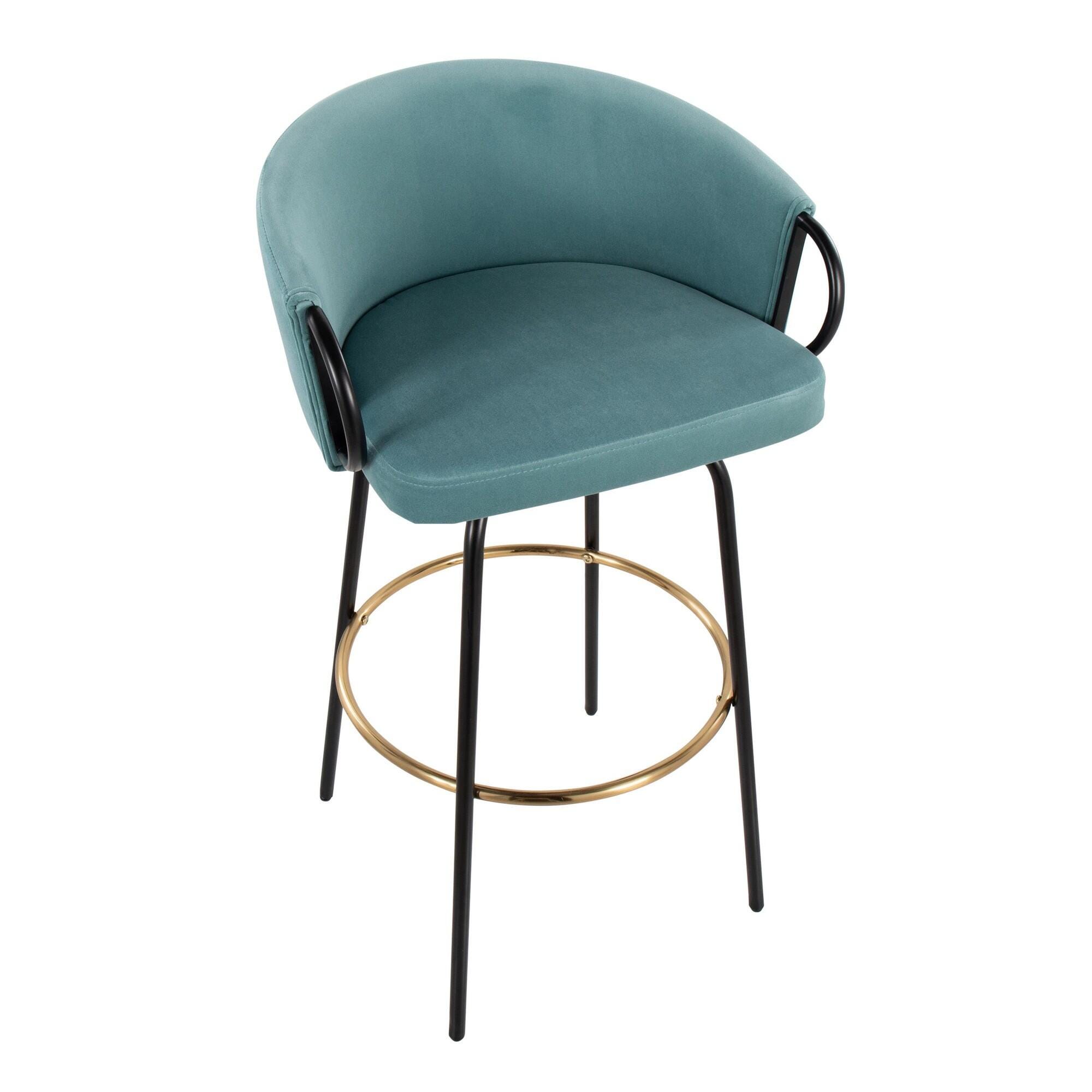 LumiSource Claire Barstool (Set of 2), Blue, large