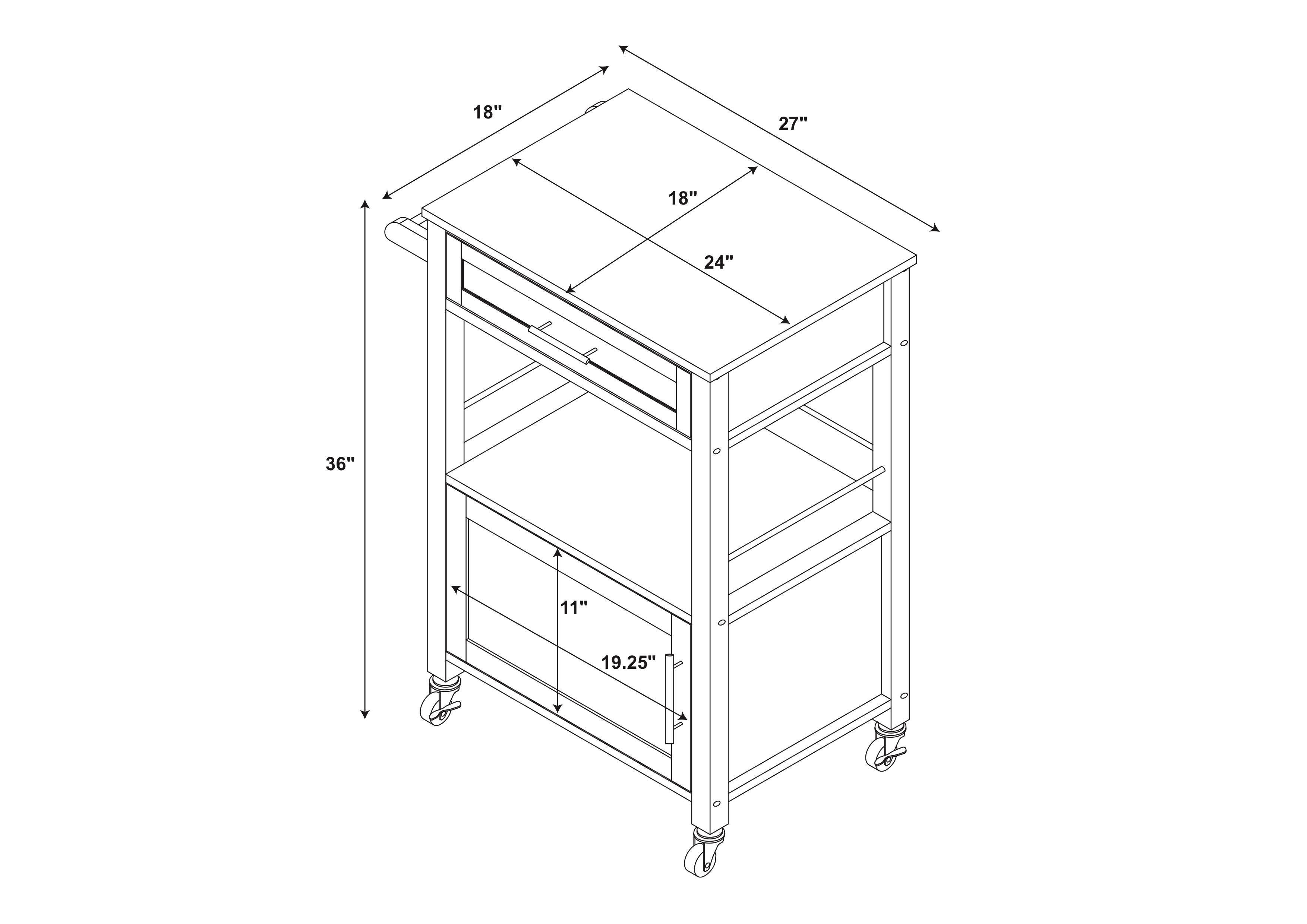 Linon Mitchell Kitchen Cart with Granite Top, , large