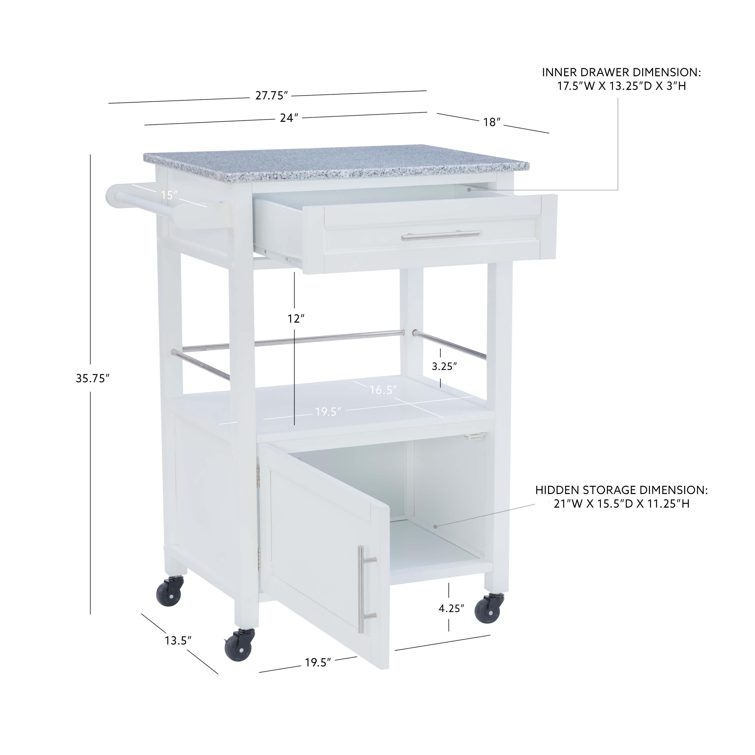 Linon Mitchell Kitchen Cart with Granite Top, , large