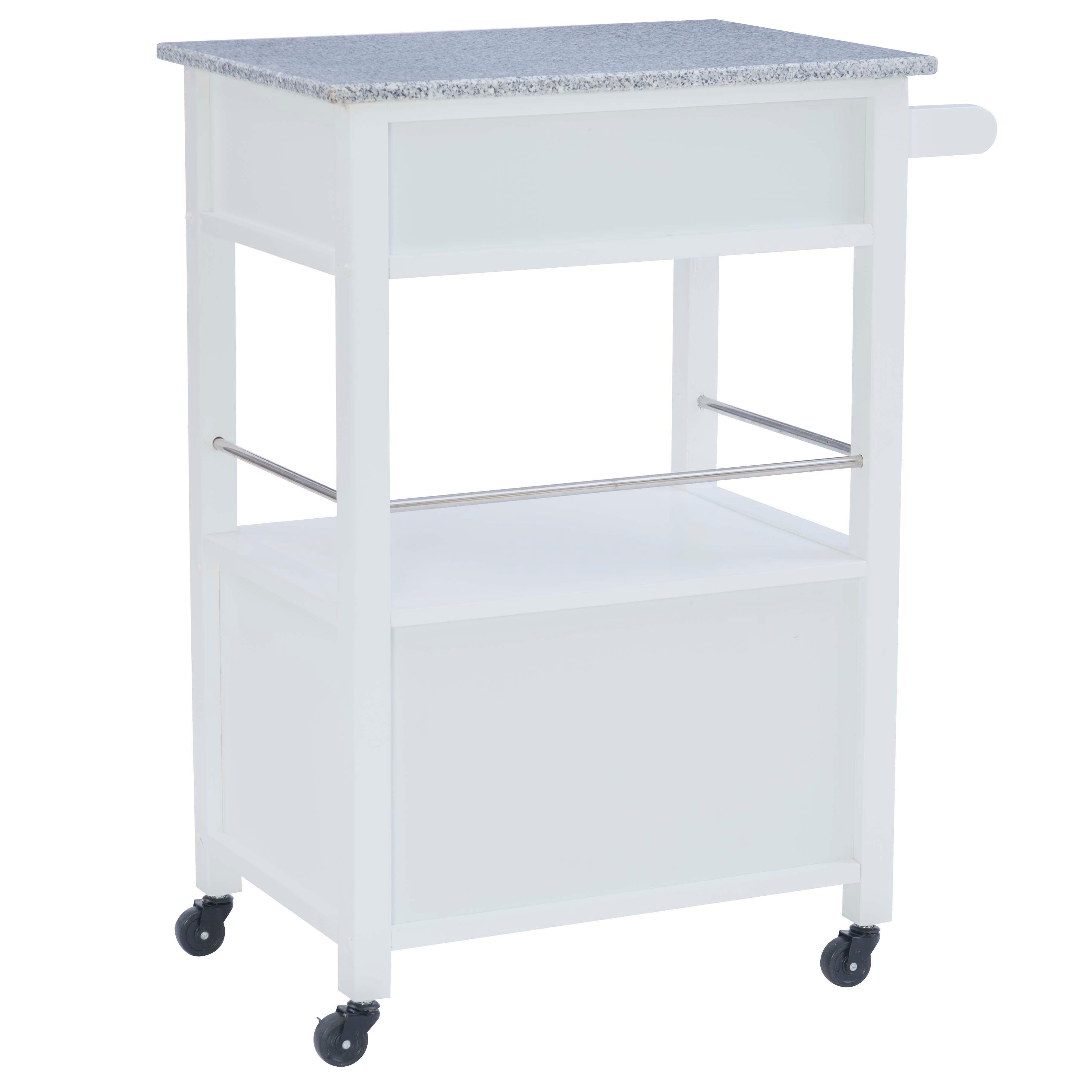 Linon Mitchell Kitchen Cart with Granite Top, , large