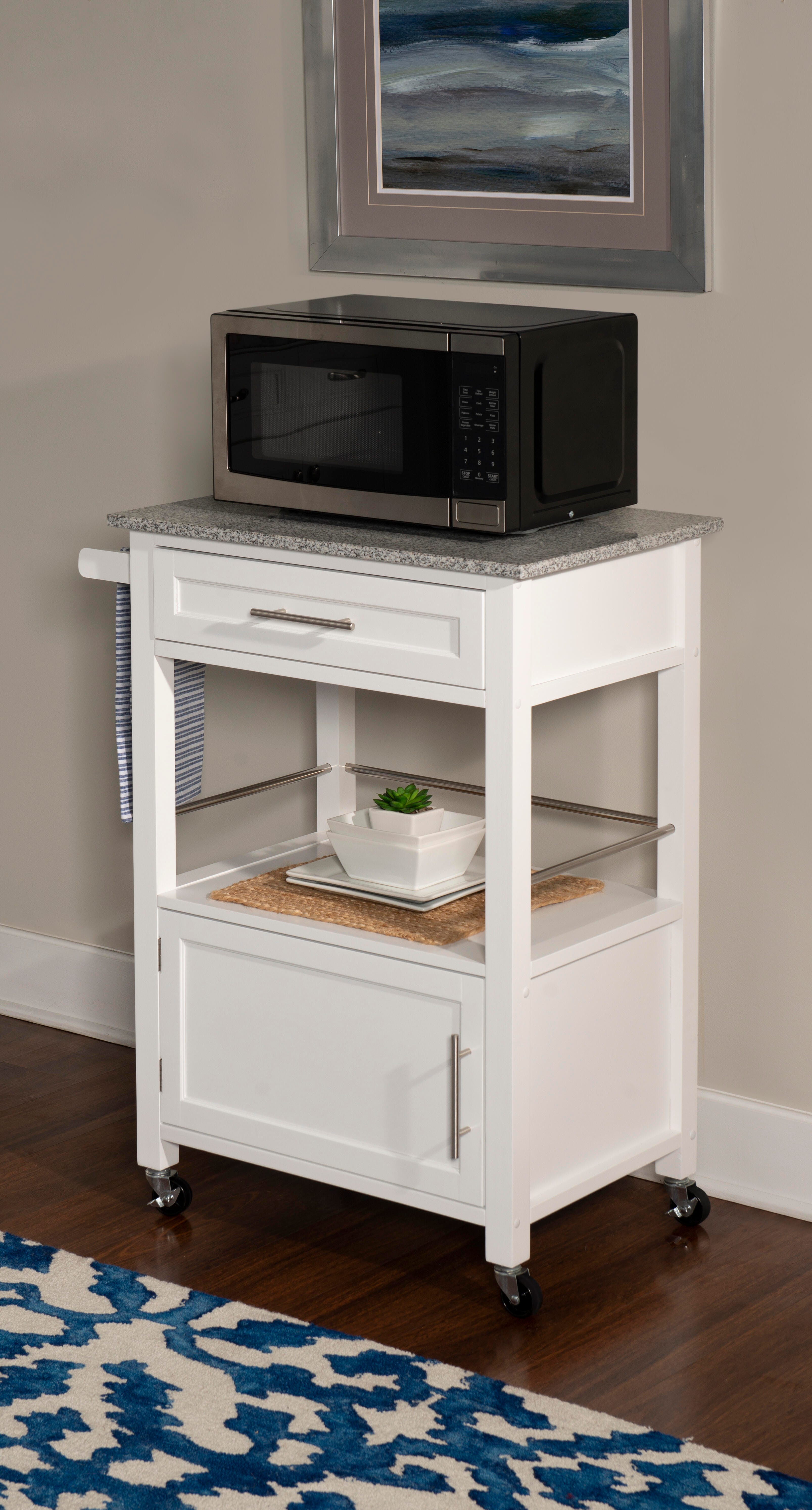 Linon Mitchell Kitchen Cart with Granite Top, , large
