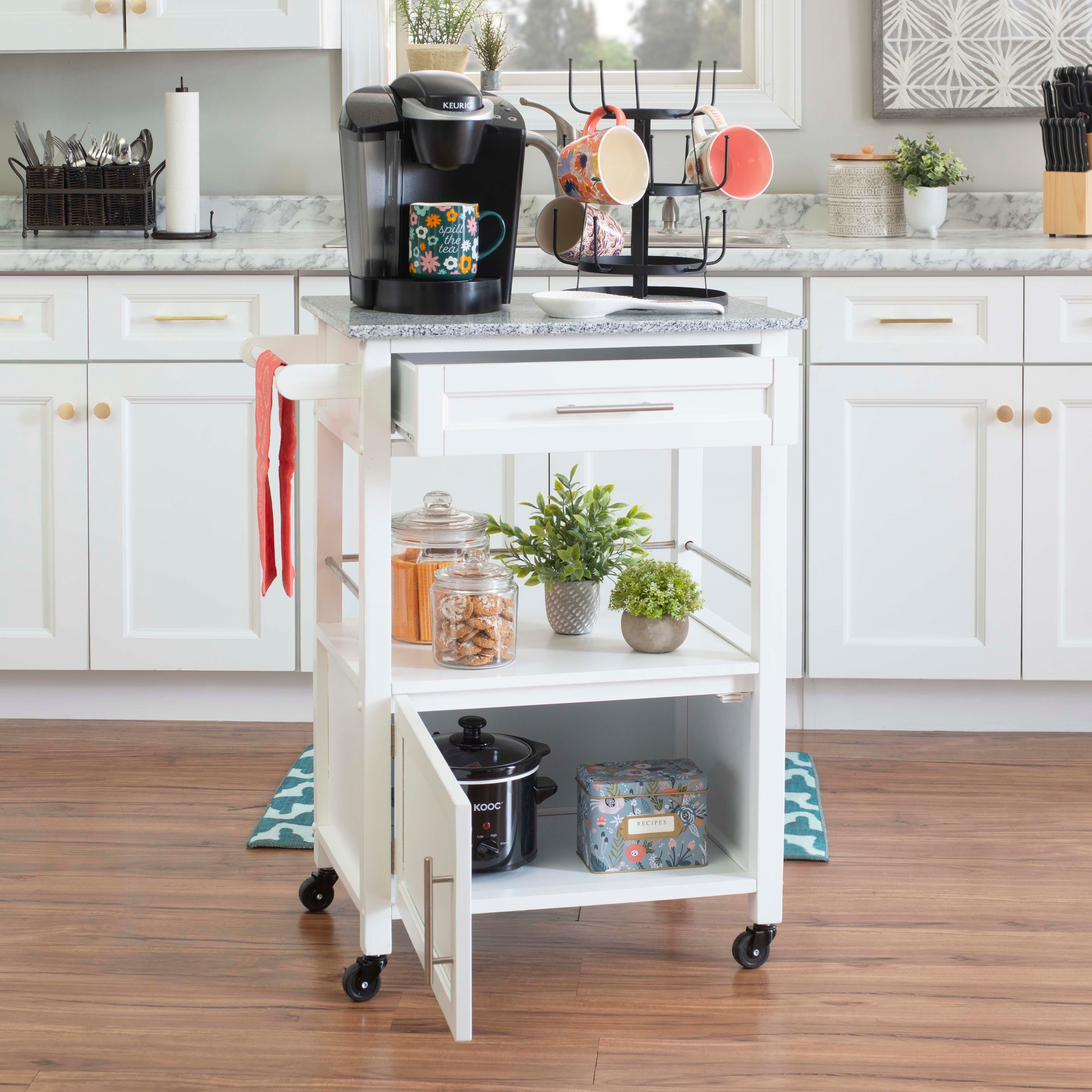 Linon Mitchell Kitchen Cart with Granite Top, , large