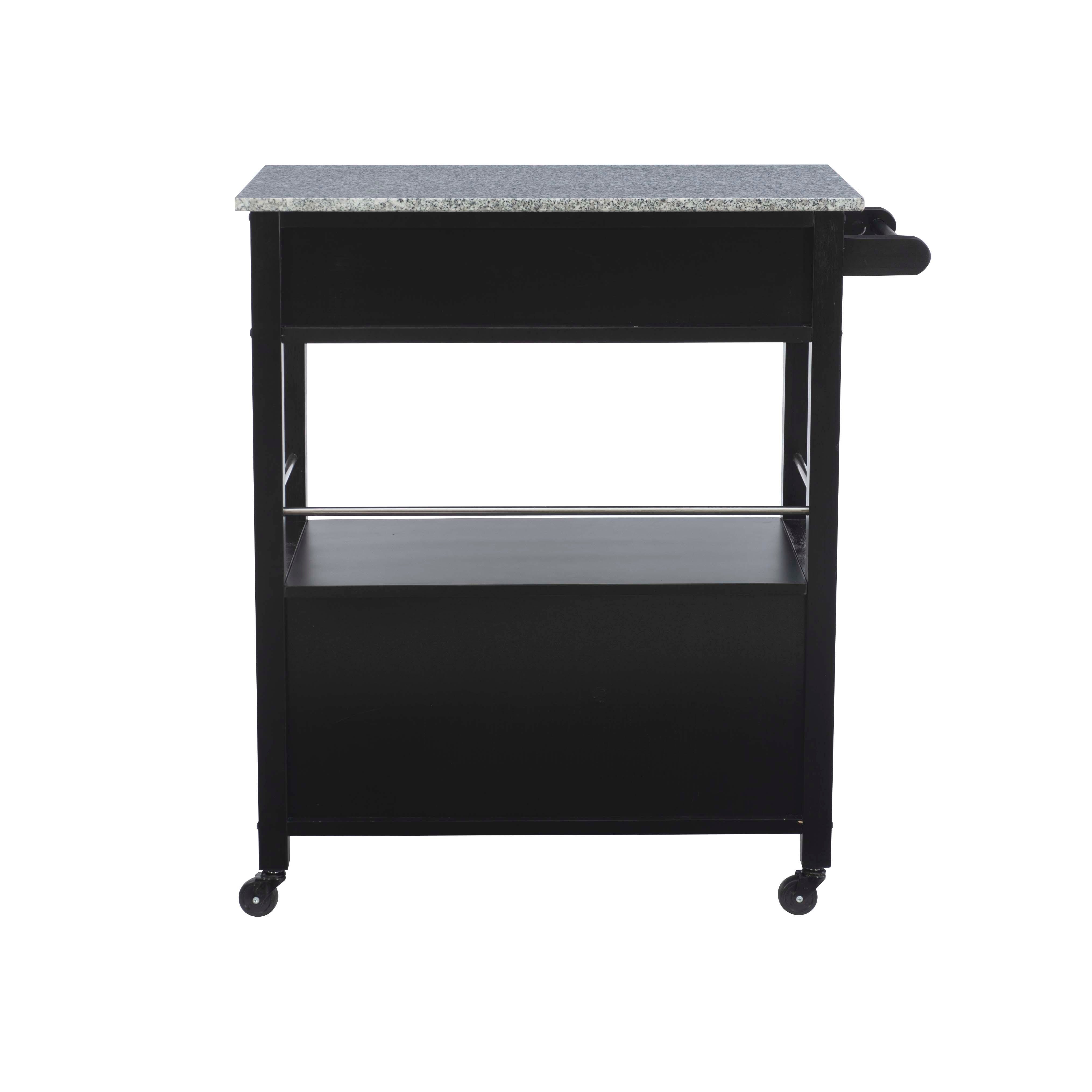 Linon Cameron Kitchen Cart, Black, large