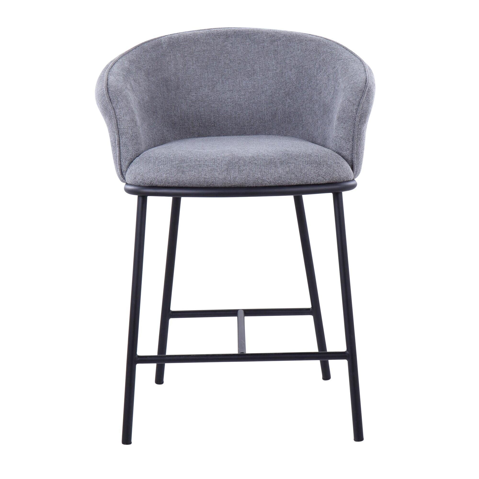 LumiSource Ashland Counter Stool (Set of 2), Gray, large
