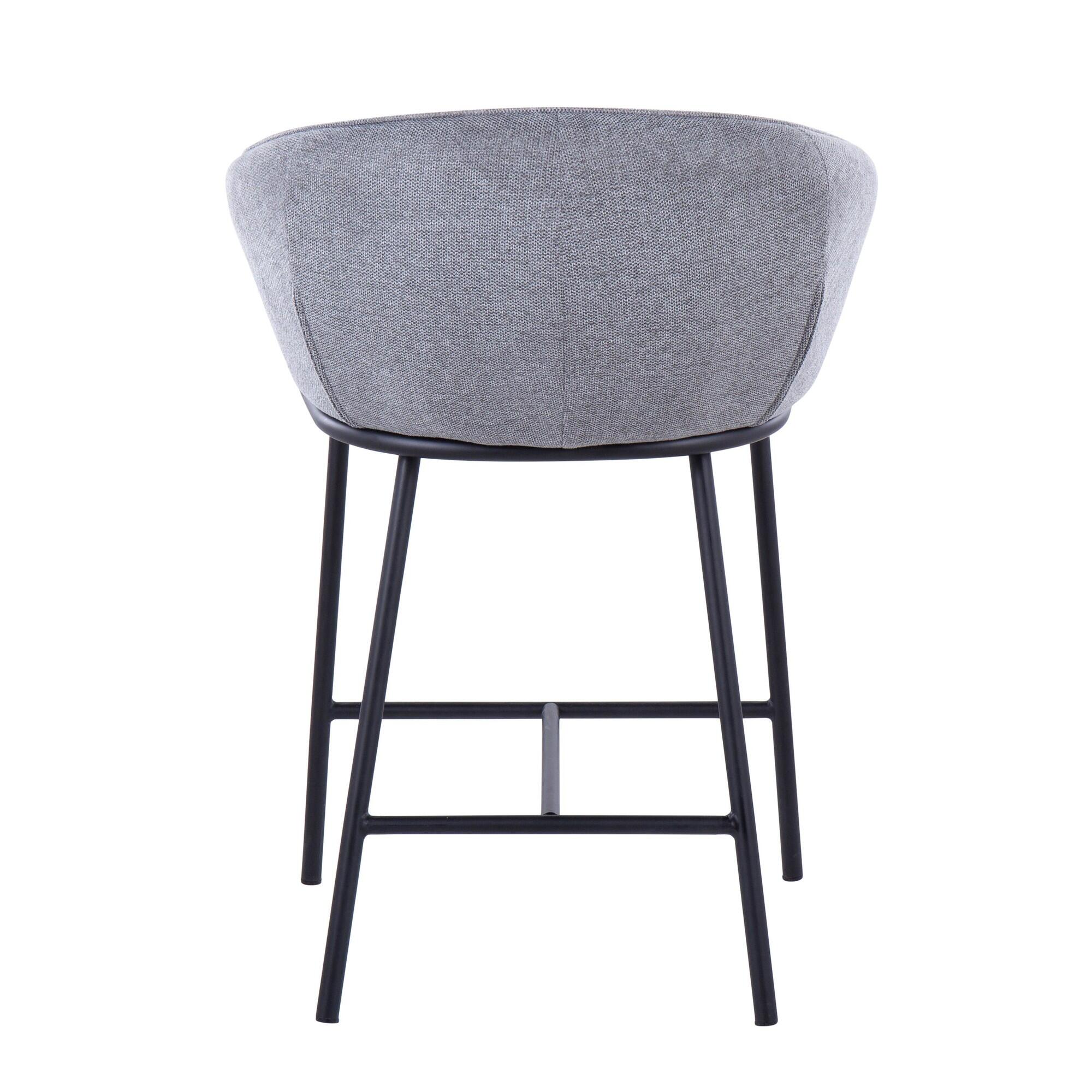 LumiSource Ashland Counter Stool (Set of 2), Gray, large