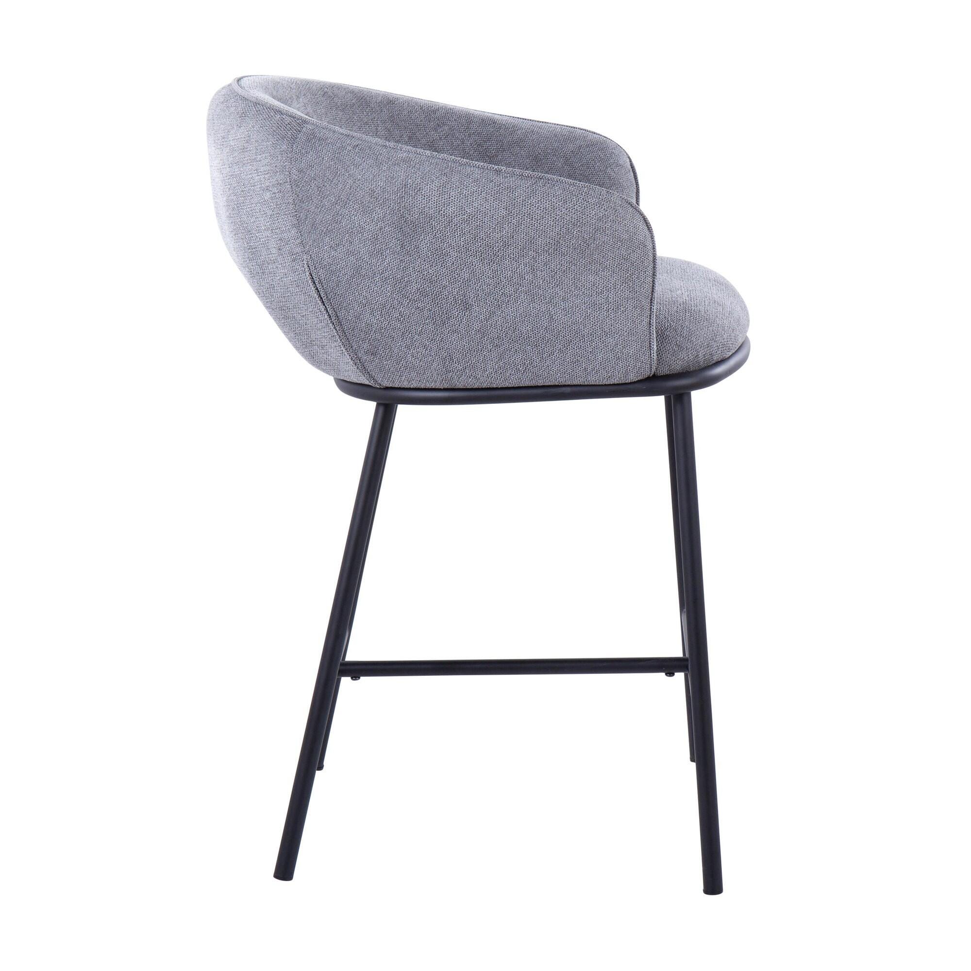 LumiSource Ashland Counter Stool (Set of 2), Gray, large