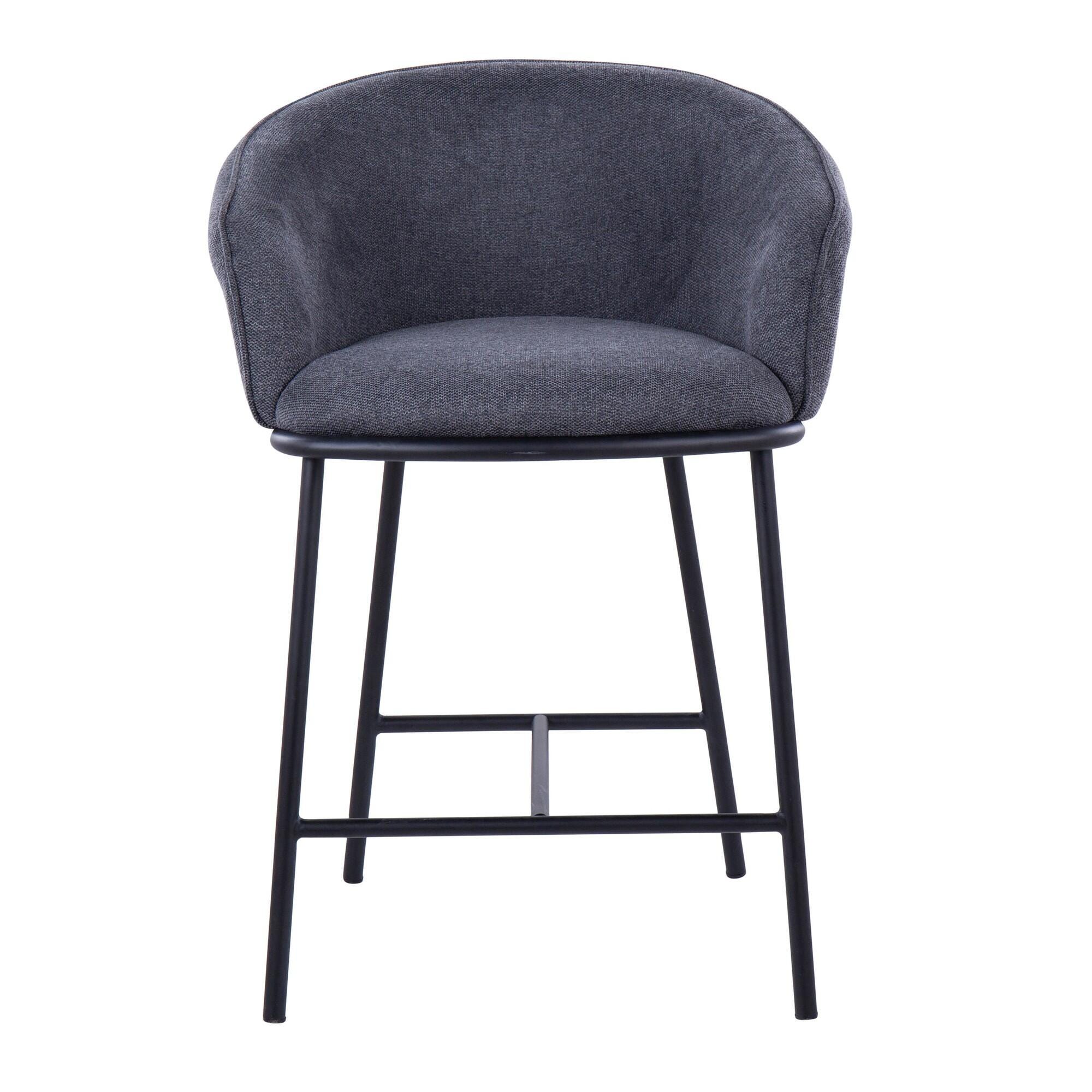 LumiSource Ashland Counter Stool (Set of 2), Charcoal, large