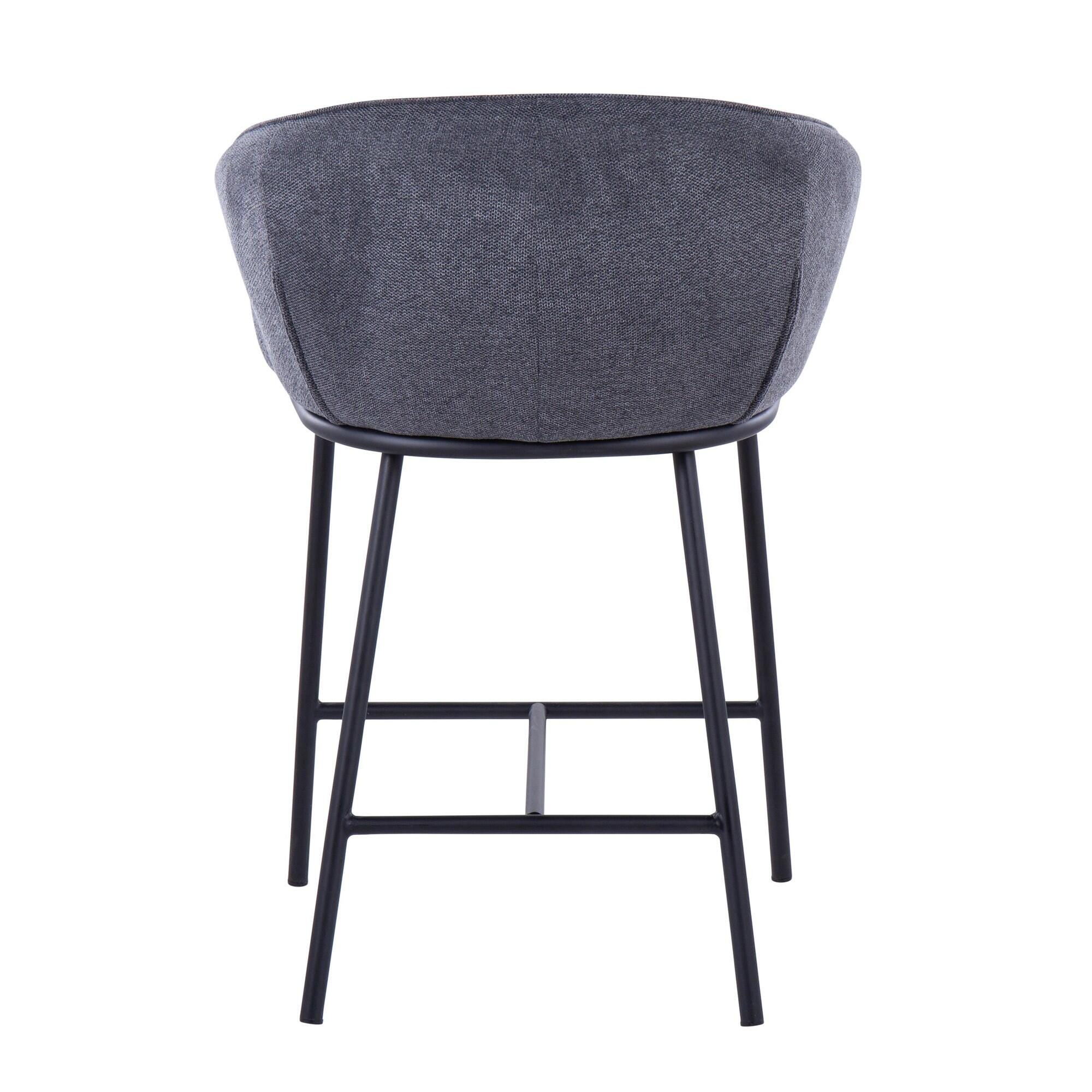 LumiSource Ashland Counter Stool (Set of 2), Charcoal, large