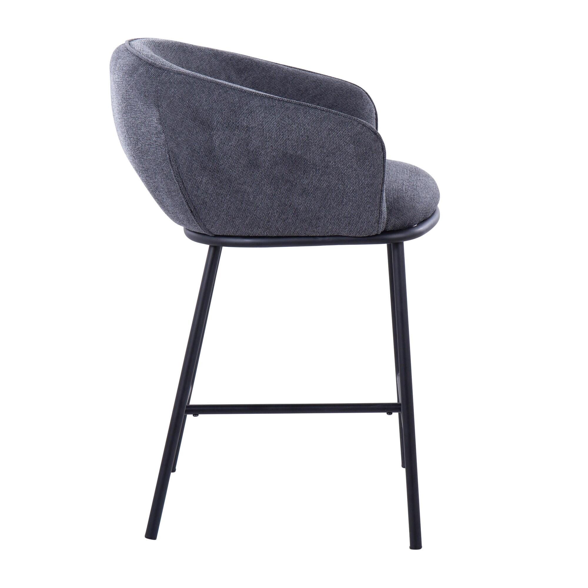 LumiSource Ashland Counter Stool (Set of 2), Charcoal, large