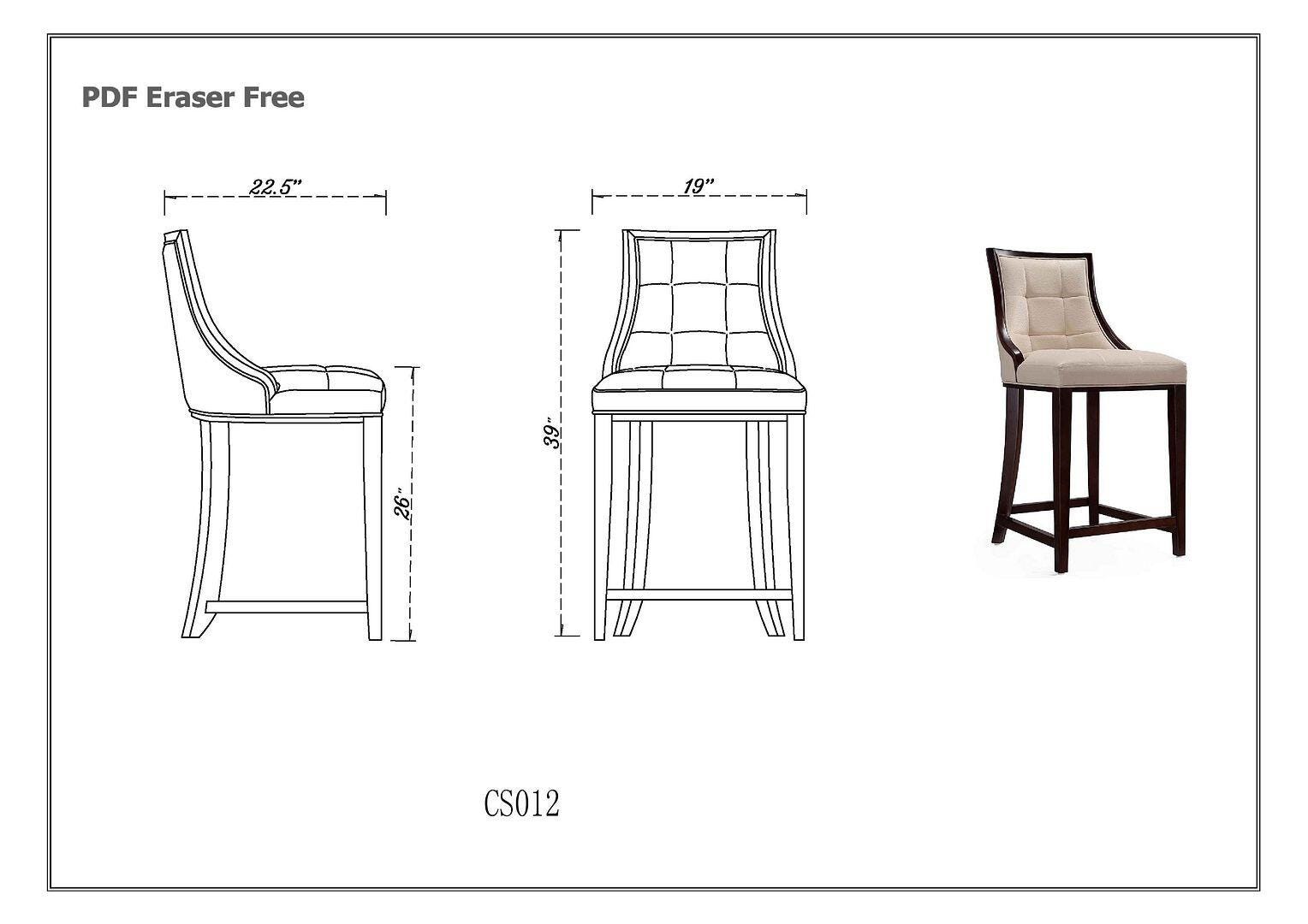 Manhattan Comfort Fifth Avenue Counter Height Bar Stool (Set of 2), , large