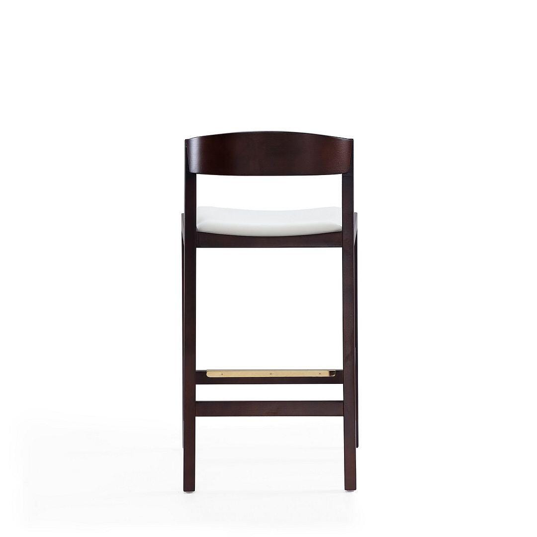 Manhattan Comfort Klismos Counter Height Bar Stool (Set of 2), Ivory/Dark Walnut, large