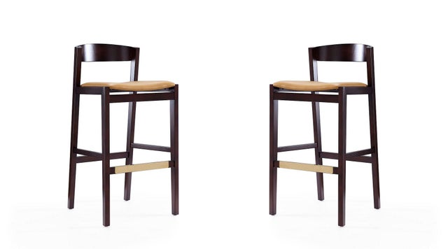 Manhattan Comfort Klismos Bar Height Barstool (Set of 2)