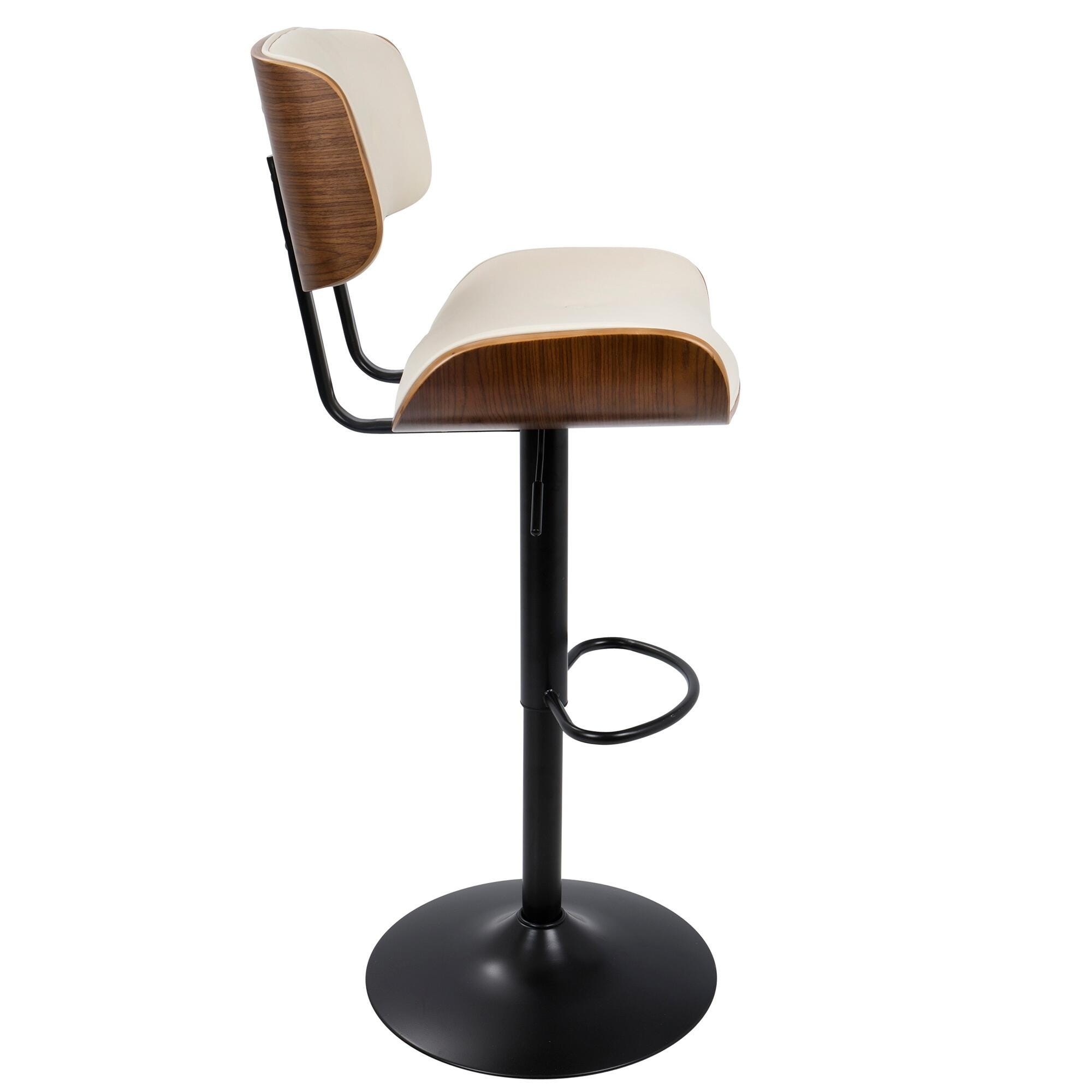 Lombardi Adjustable Height Bar Stool with Swivel, Cream, large