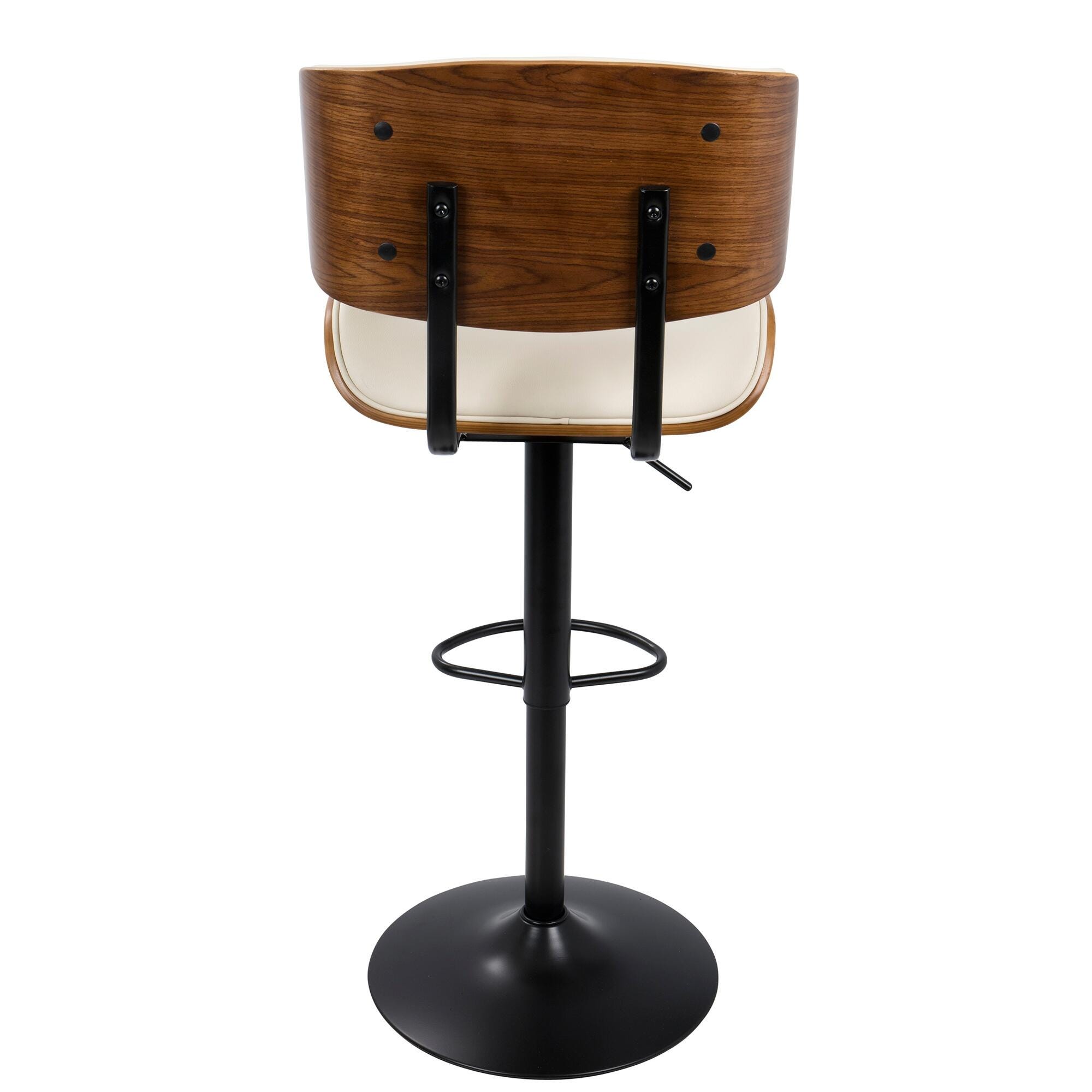 Lombardi Adjustable Height Bar Stool with Swivel, Cream, large