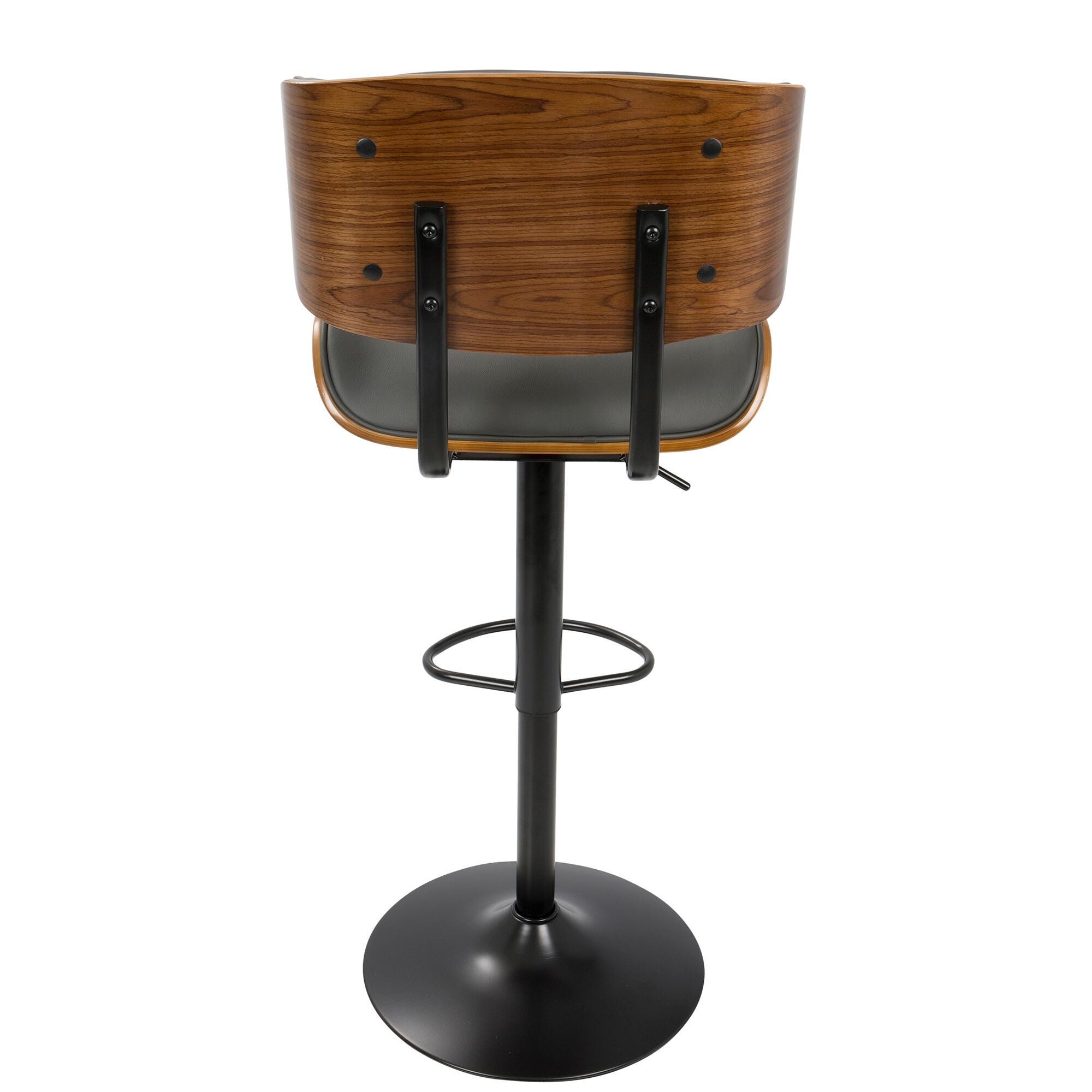 Lombardi Adjustable Height Bar Stool with Swivel, Gray, large