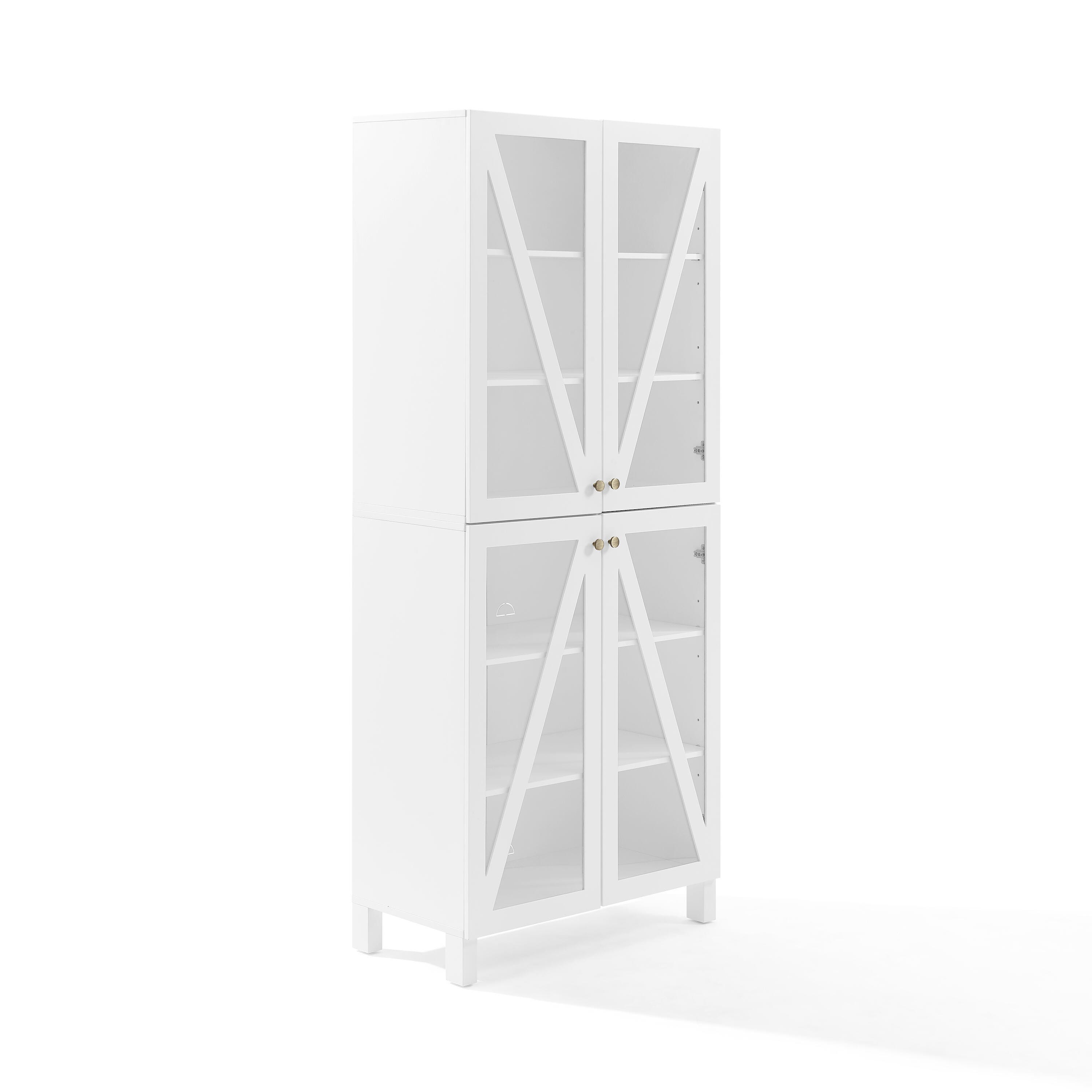 Cassai Tall Storage Pantry, White, large