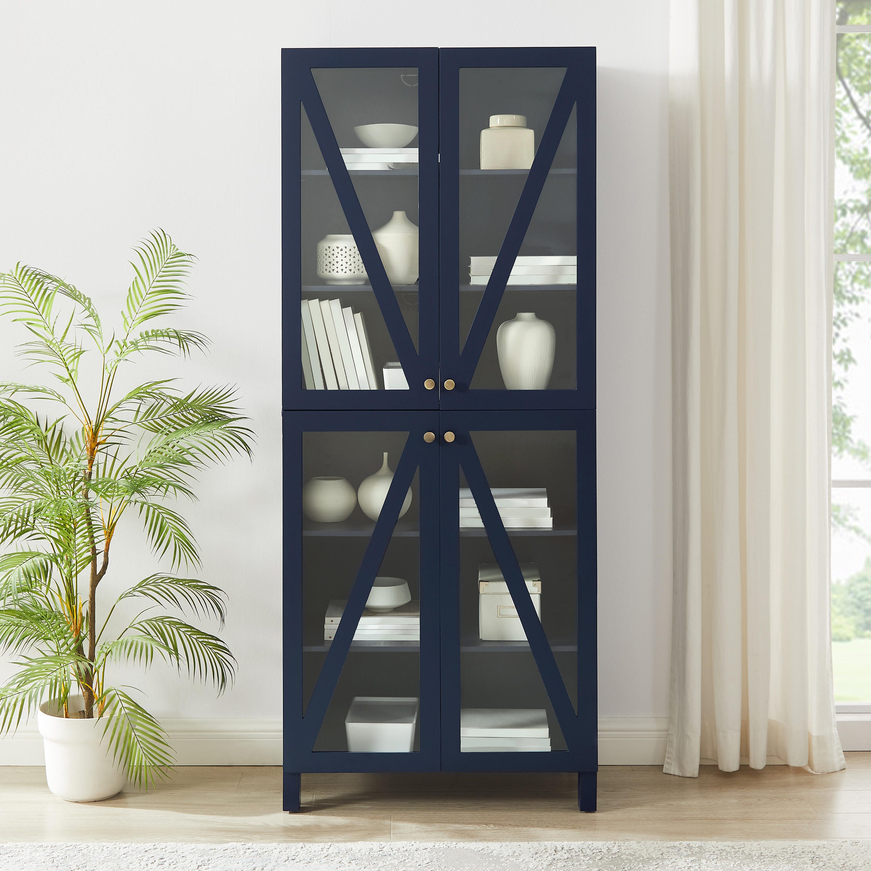 Cassai Tall Storage Pantry, Navy, large