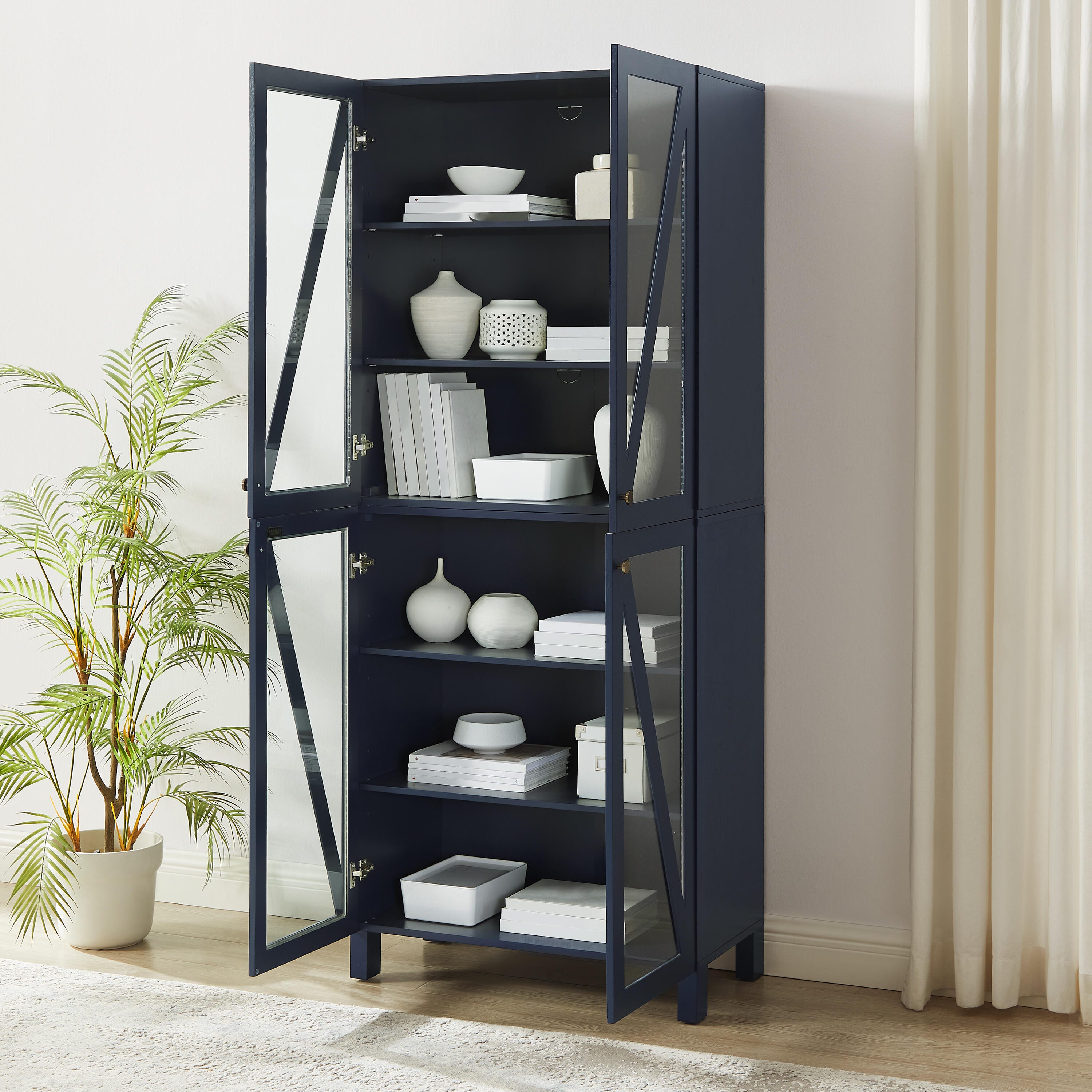 Cassai Tall Storage Pantry, Navy, large