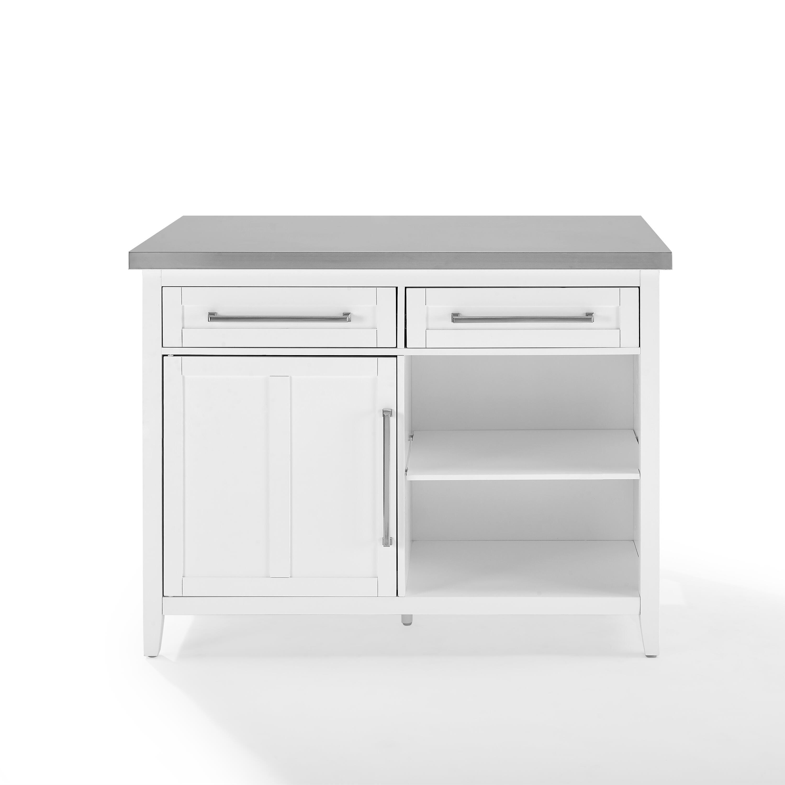 Silvia Stainless Steel Top Kitchen Island, , large