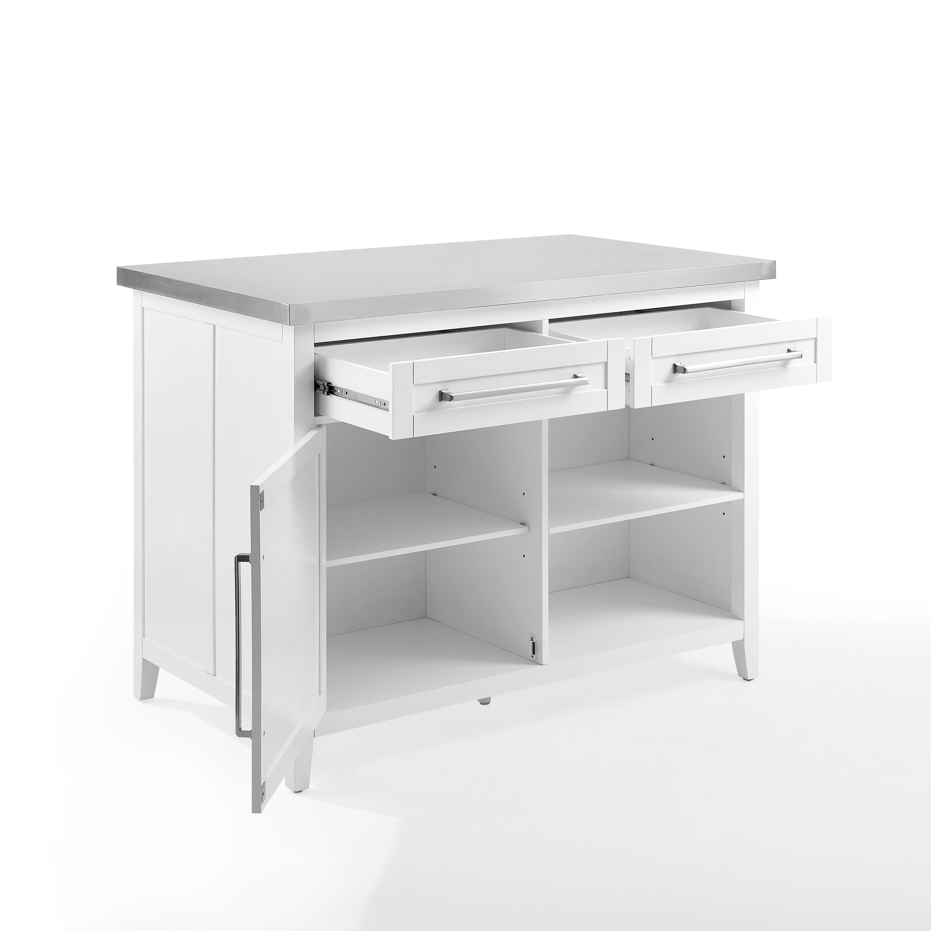 Silvia Stainless Steel Top Kitchen Island, , large