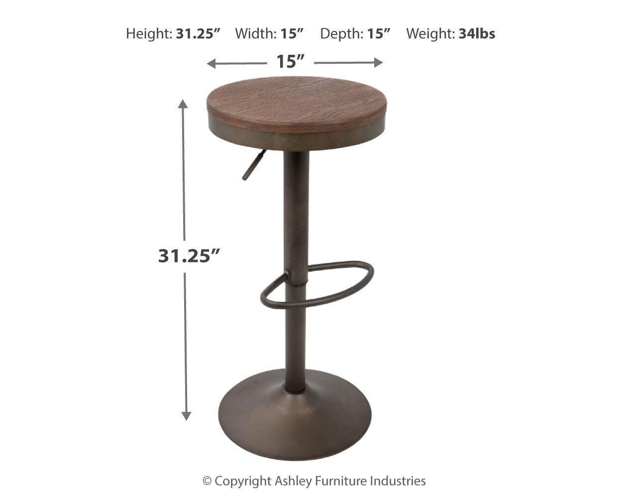 Dakota Bar Stool (Set of 2), Antique Brown, large