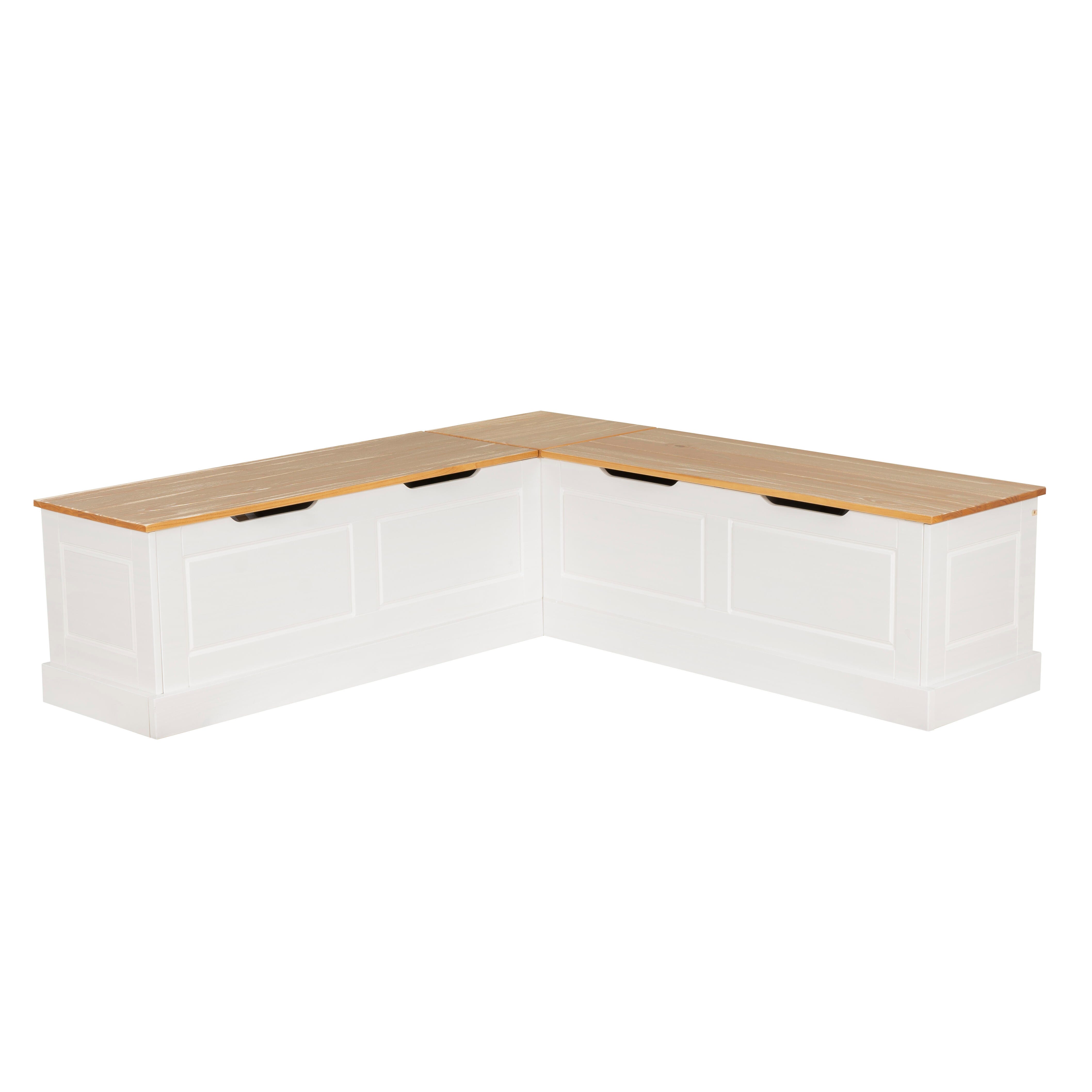 Linon Landin Two Toned Nook With Cushion Set, Blue, large