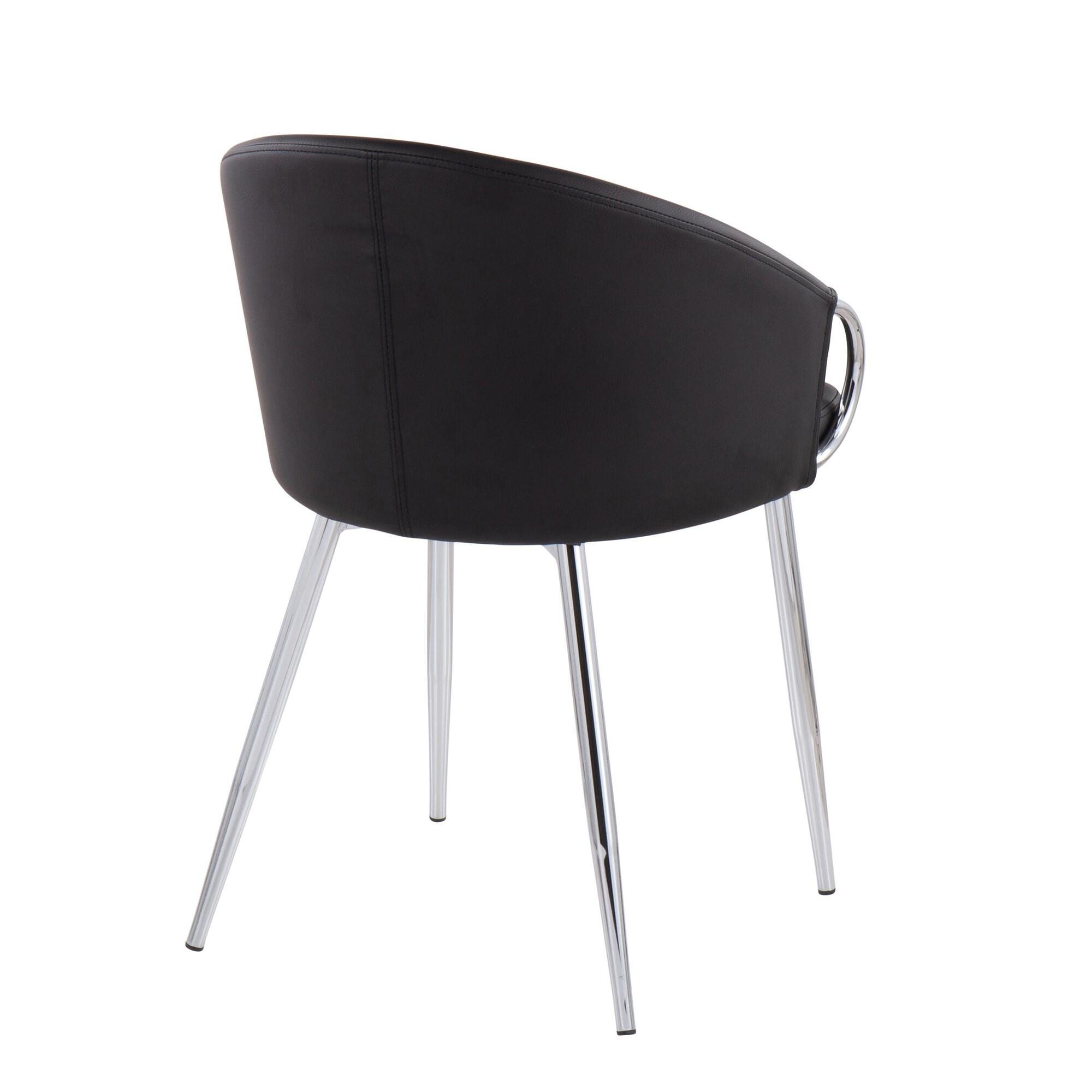 LumiSource Claire Chair (Set of 2), Black/Silver, large