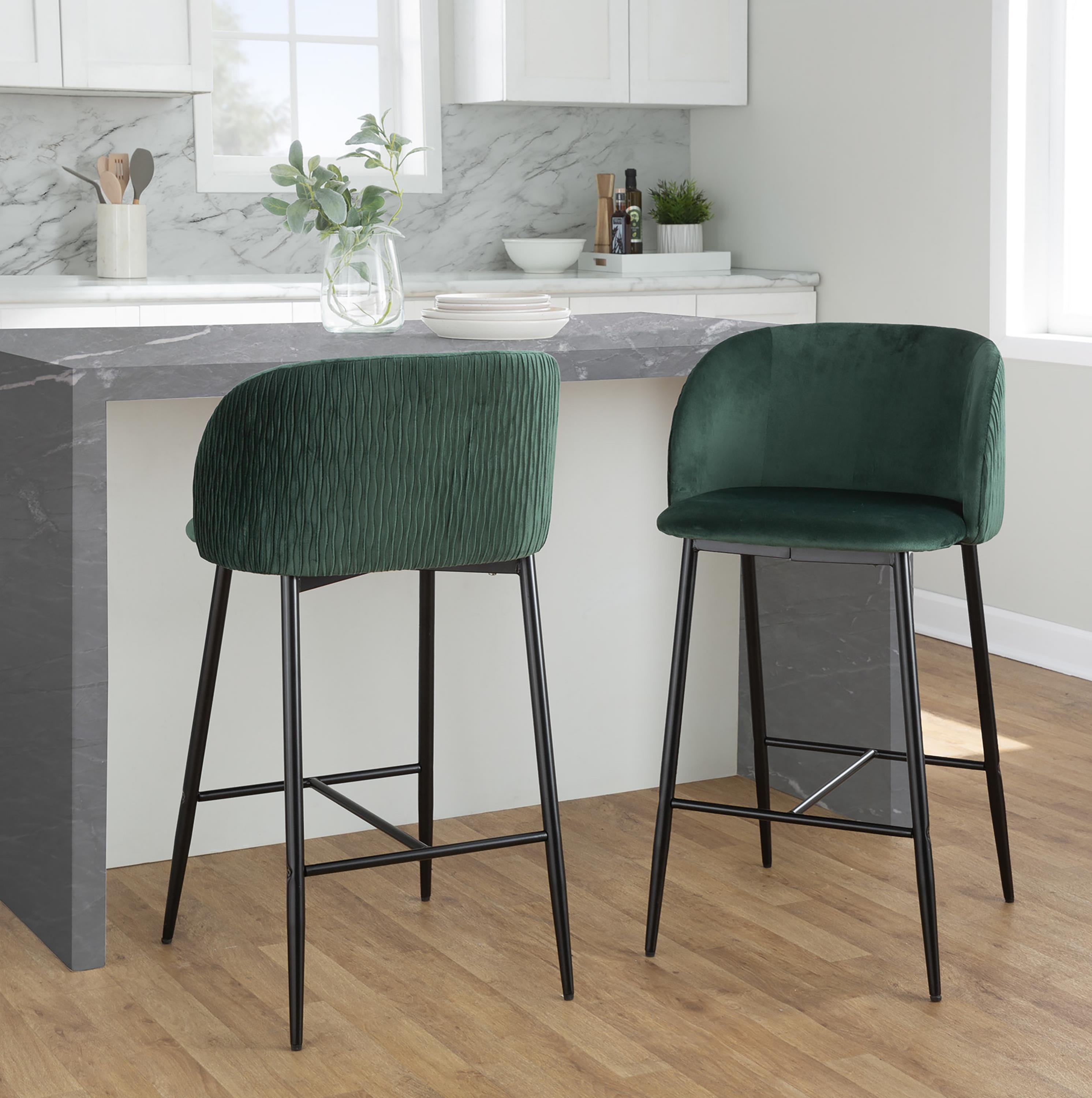 LumiSource Fran Waves Counter Stool (Set of 2), , large