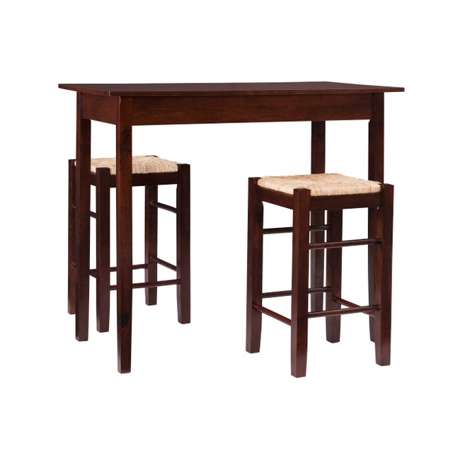 Linon Tavern Counter Height Dining Table and 2 Bar Stools