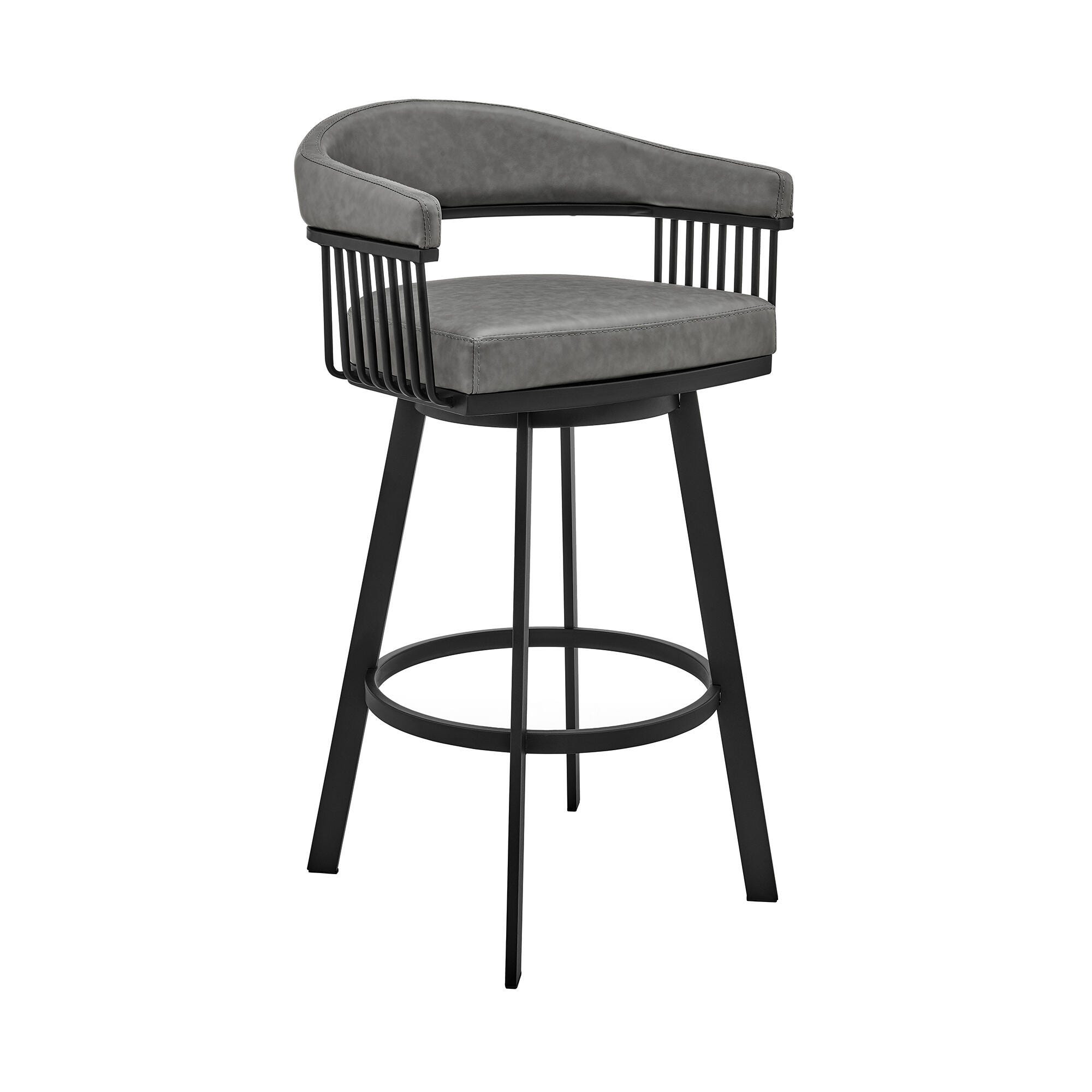 Naomi and Chelsea Counter Height Dining Table and 4 Barstools Set, Gray/Black, large