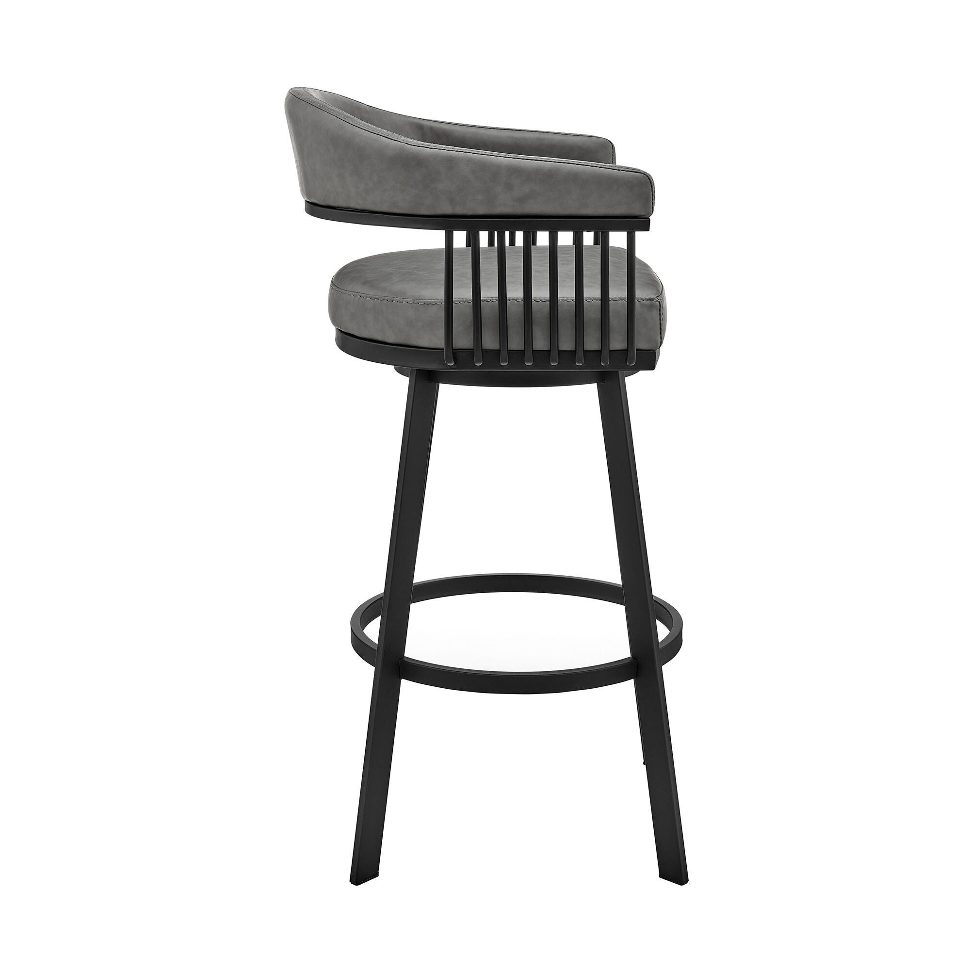 Naomi and Chelsea Counter Height Dining Table and 4 Barstools Set, Gray/Black, large