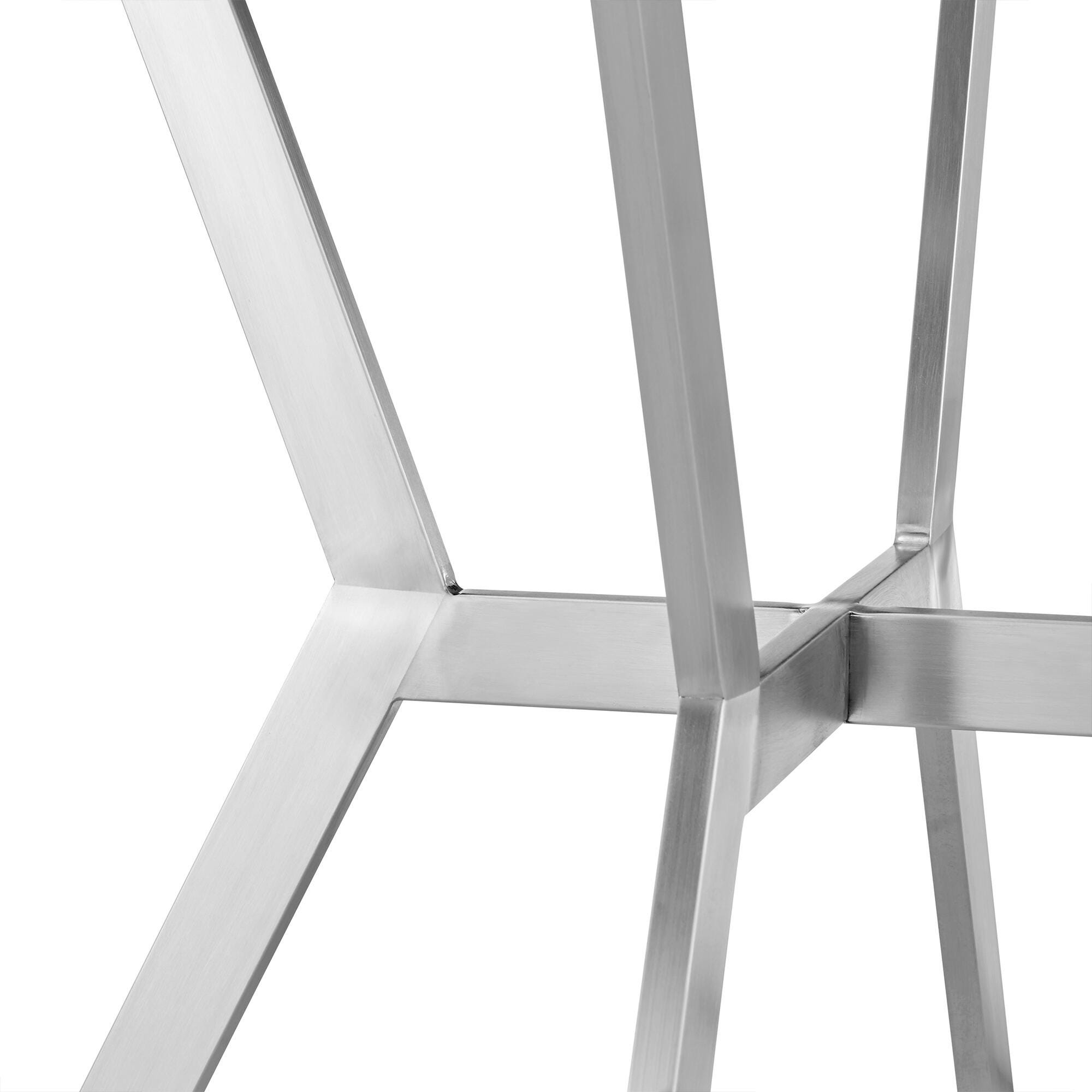 Naomi and Chelsea Counter Height Dining Table and 4 Barstools Set, Gray/Stainless, large