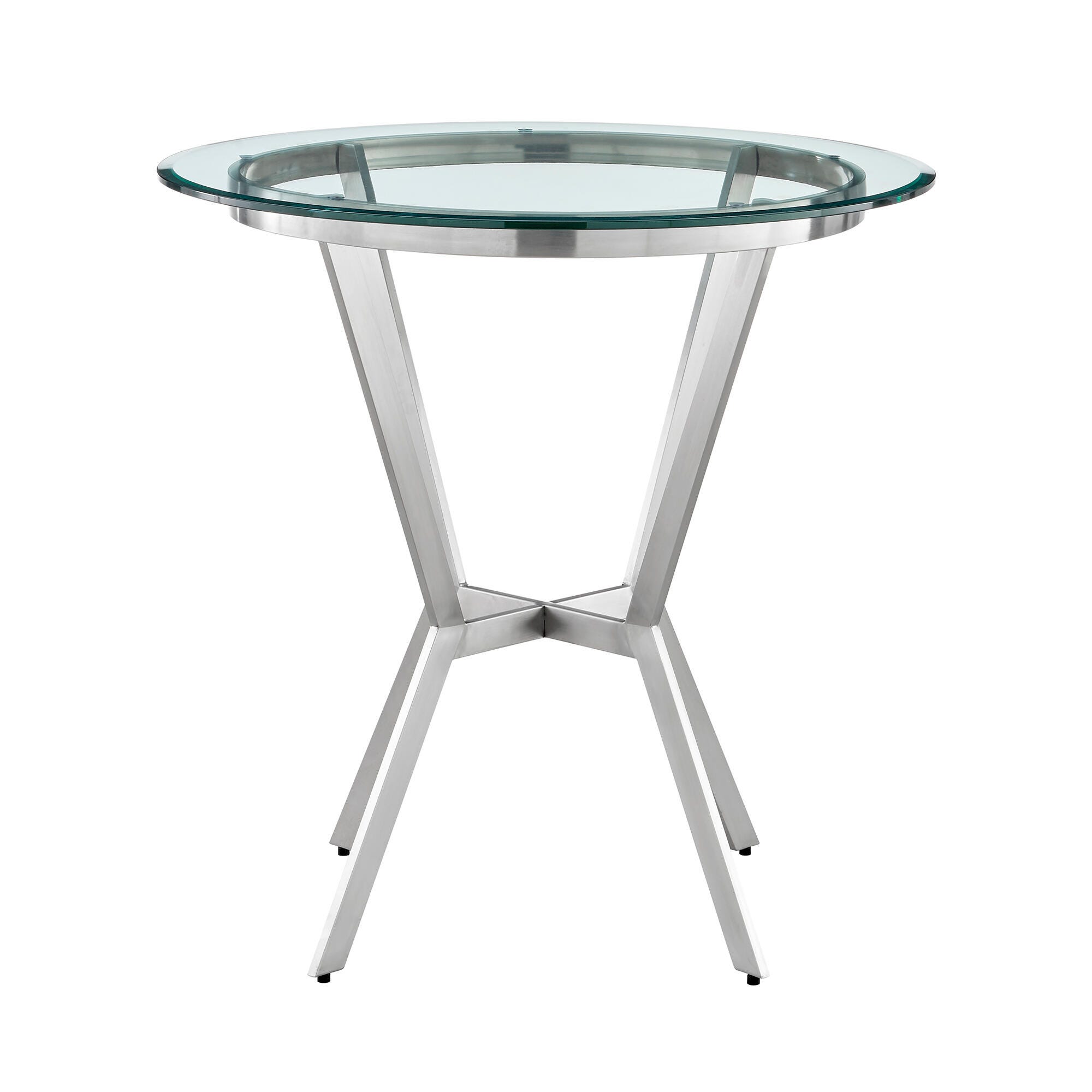 Naomi and Chelsea Counter Height Dining Table and 4 Barstools Set, Gray/Stainless, large