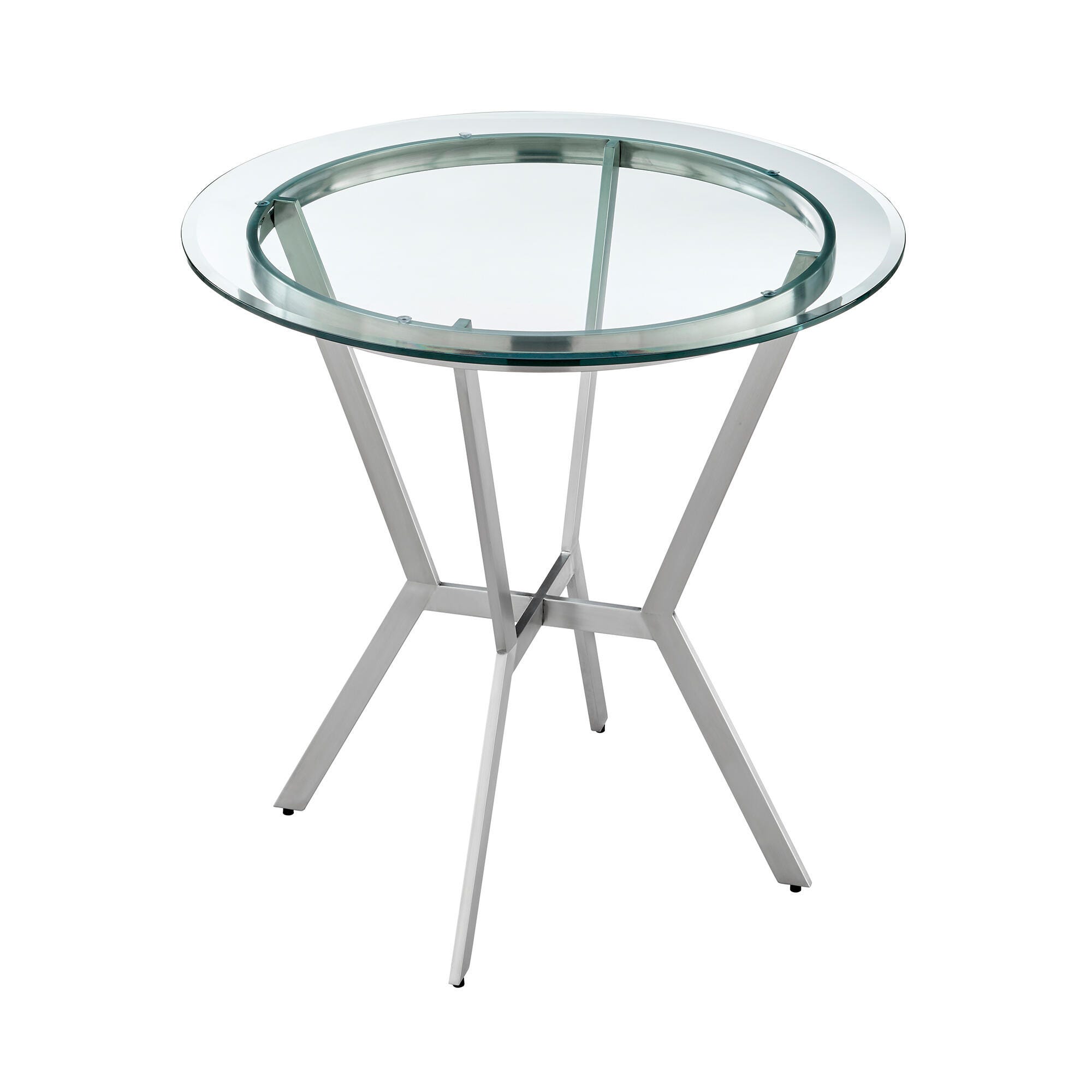 Naomi and Chelsea Counter Height Dining Table and 4 Barstools Set, Gray/Stainless, large