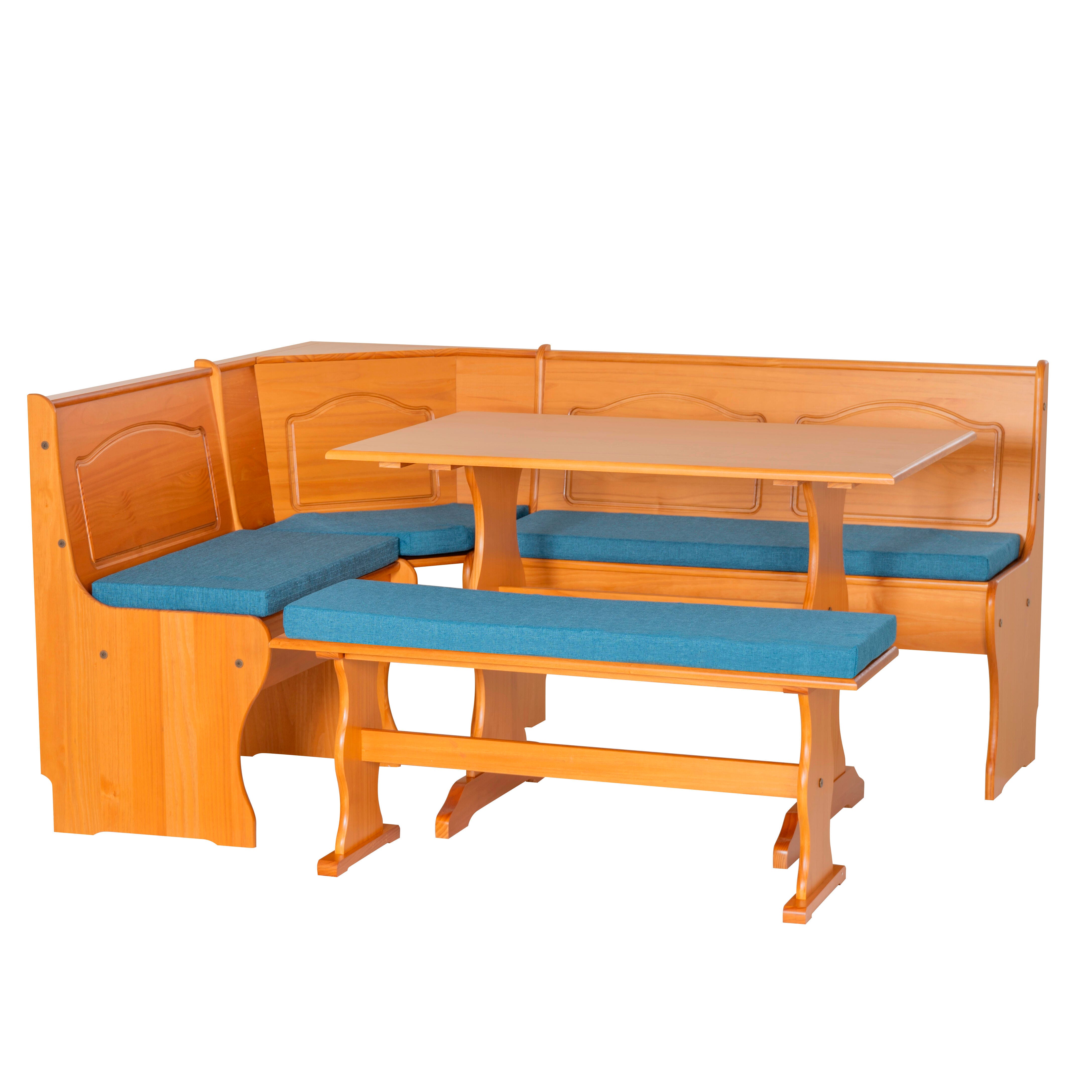 Linon Hanah Nook with Cushion Set, Honey, large