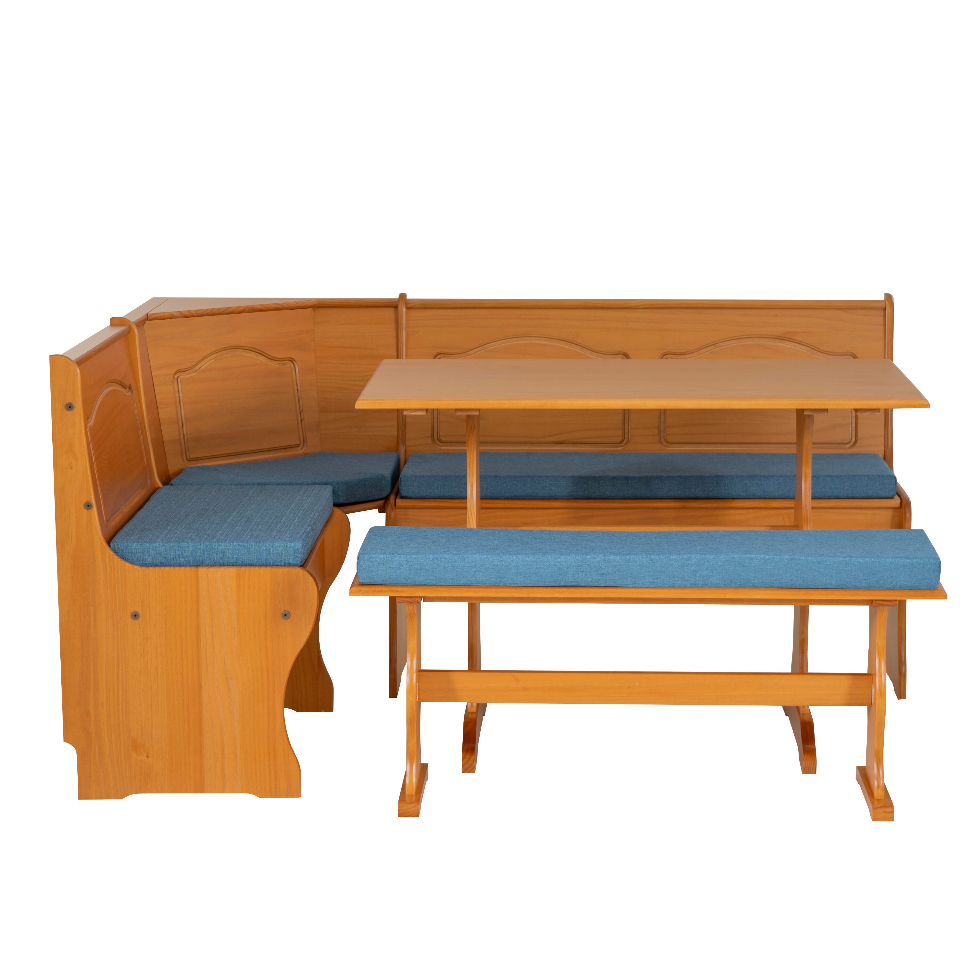 Linon Hanah Nook with Cushion Set, Honey, large