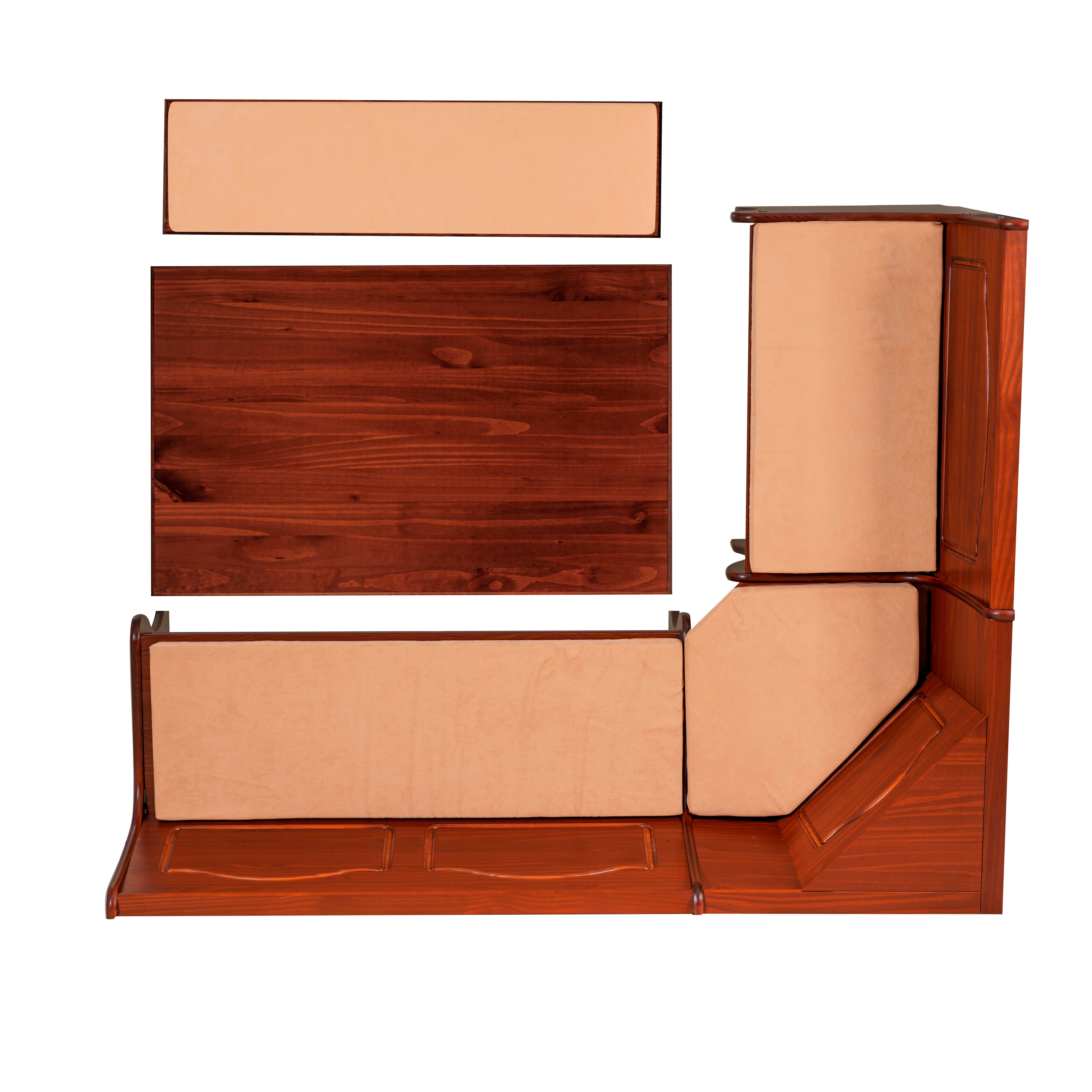 Linon Hanah Nook with Cushion Set, Walnut, large