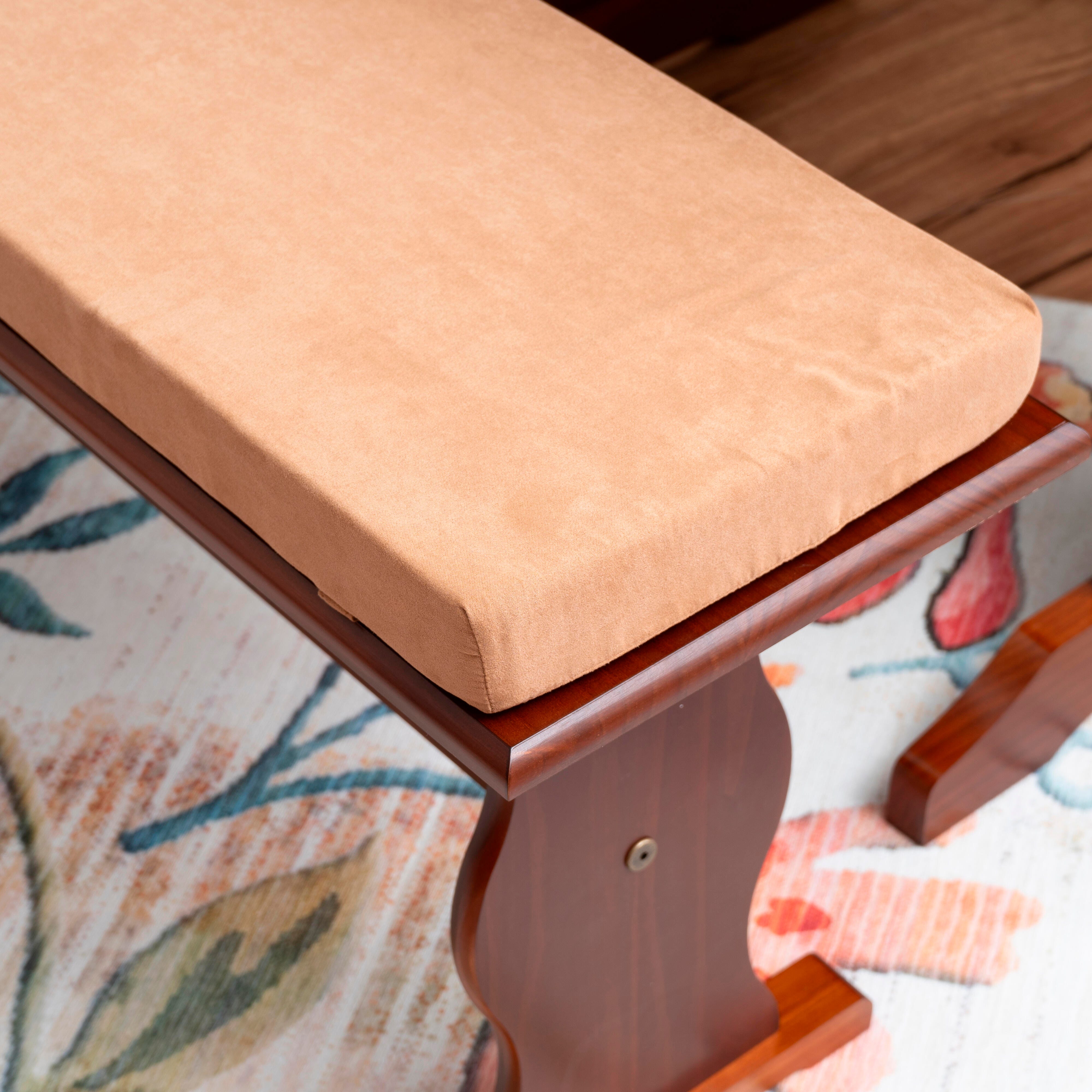 Linon Hanah Nook with Cushion Set, Walnut, large