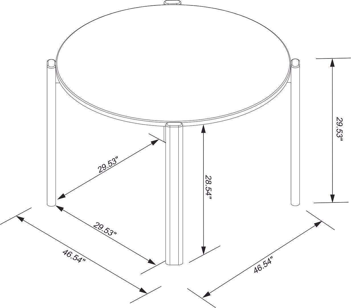 Gales Round Dining Table, Matte Black, large