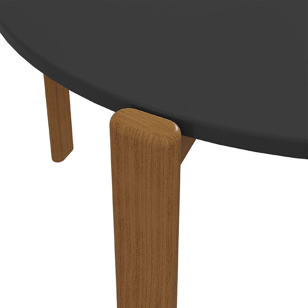 Gales Round Dining Table, Matte Black, large
