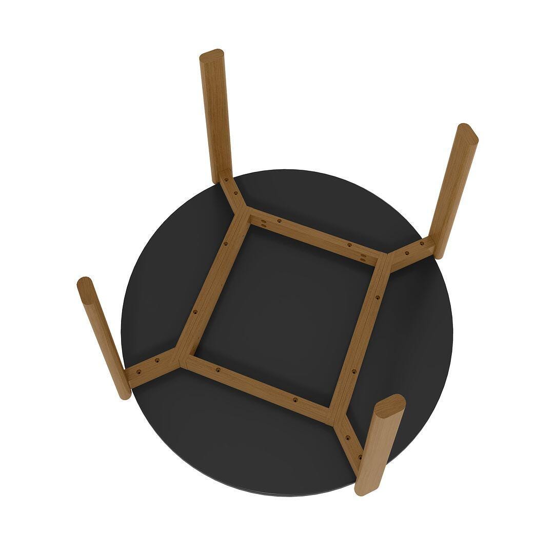 Gales Round Dining Table, Matte Black, large
